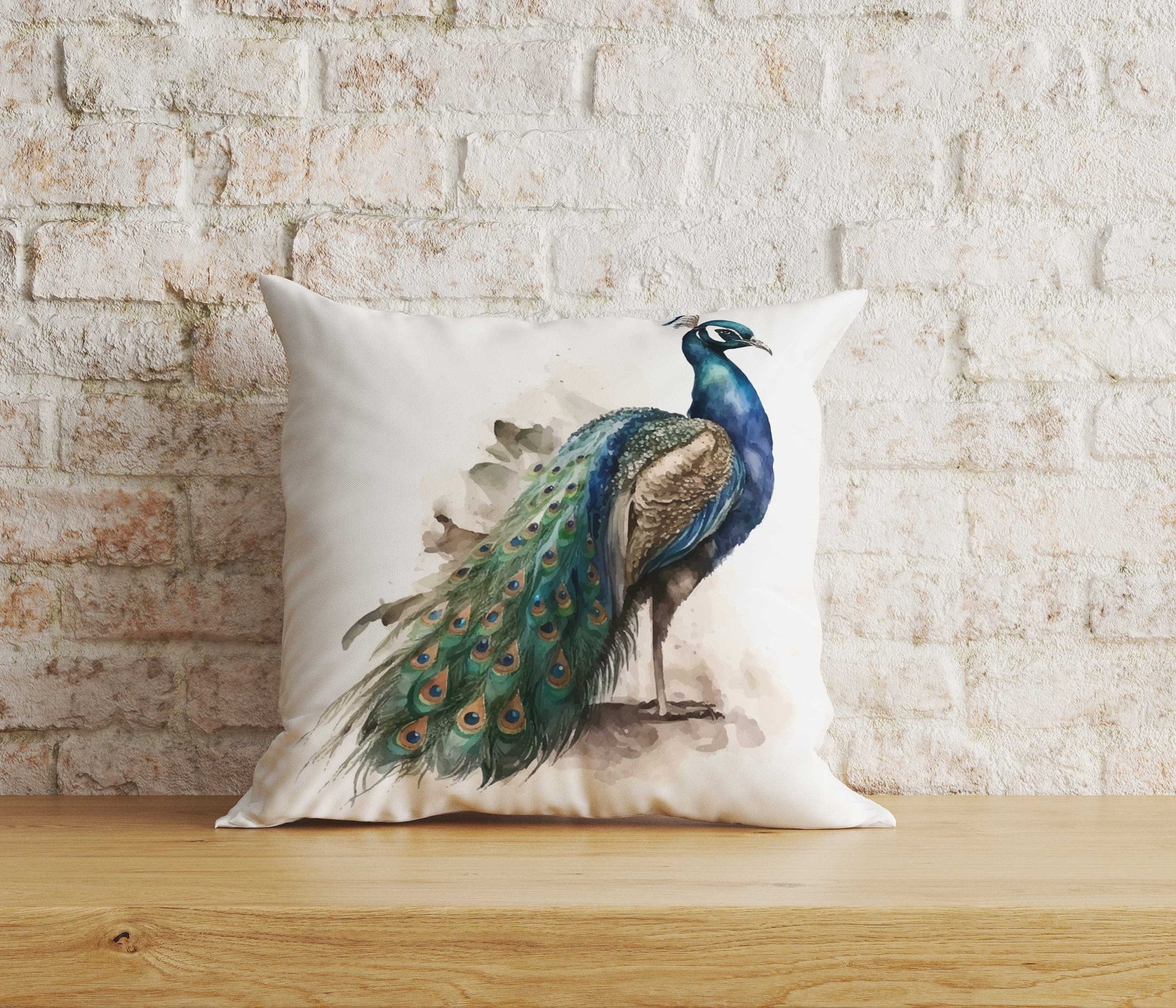 Onay Home Textile Cushion Covers 3 / 12 x 12 inch (30 x 30 cm) Double Side Peacock Cushion Covers Bird Feather Pillowcase Feather Decor