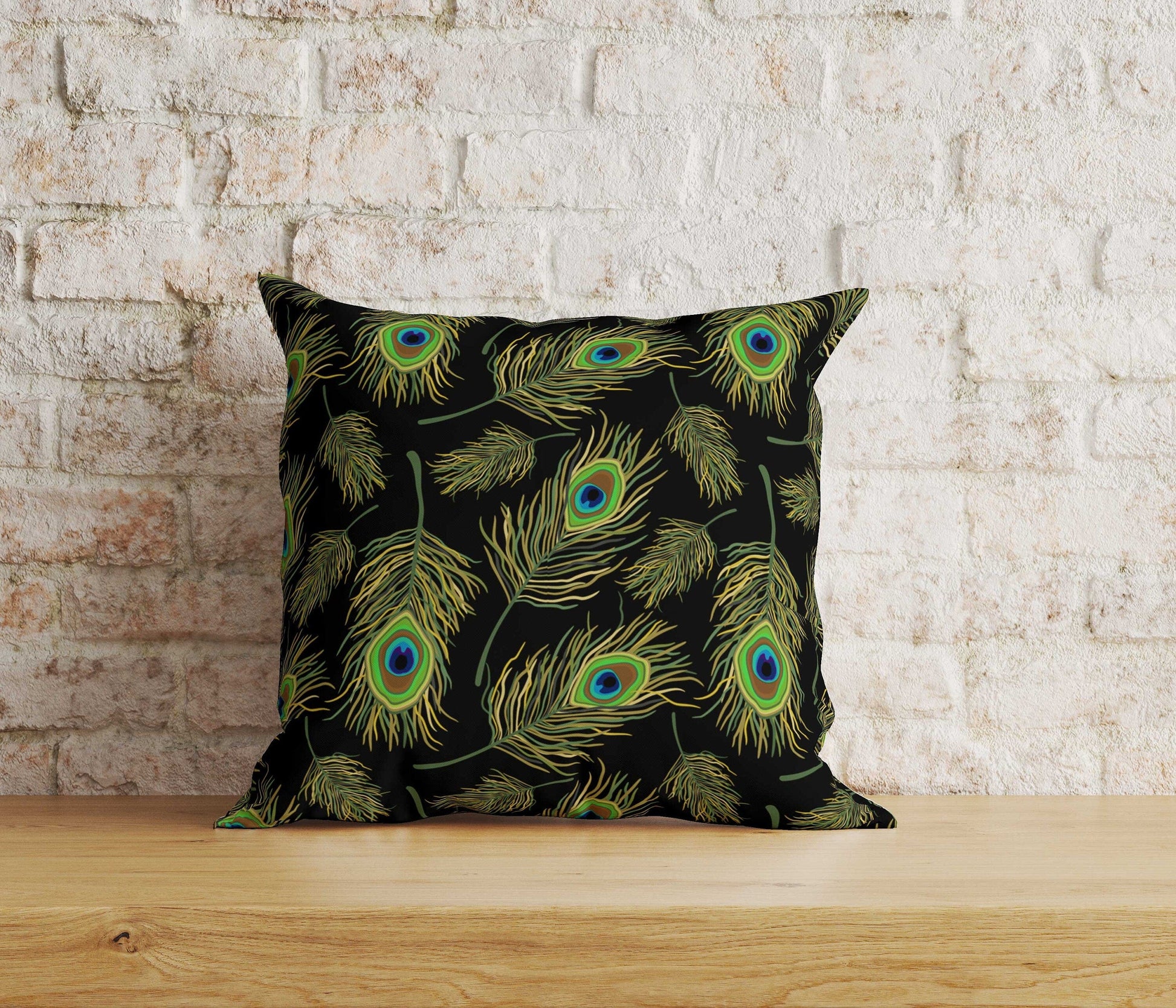 Onay Home Textile Cushion Covers 6 / 12 x 12 inch (30 x 30 cm) Double Side Peacock Cushion Covers Peacock Throw Cushions Peafowl