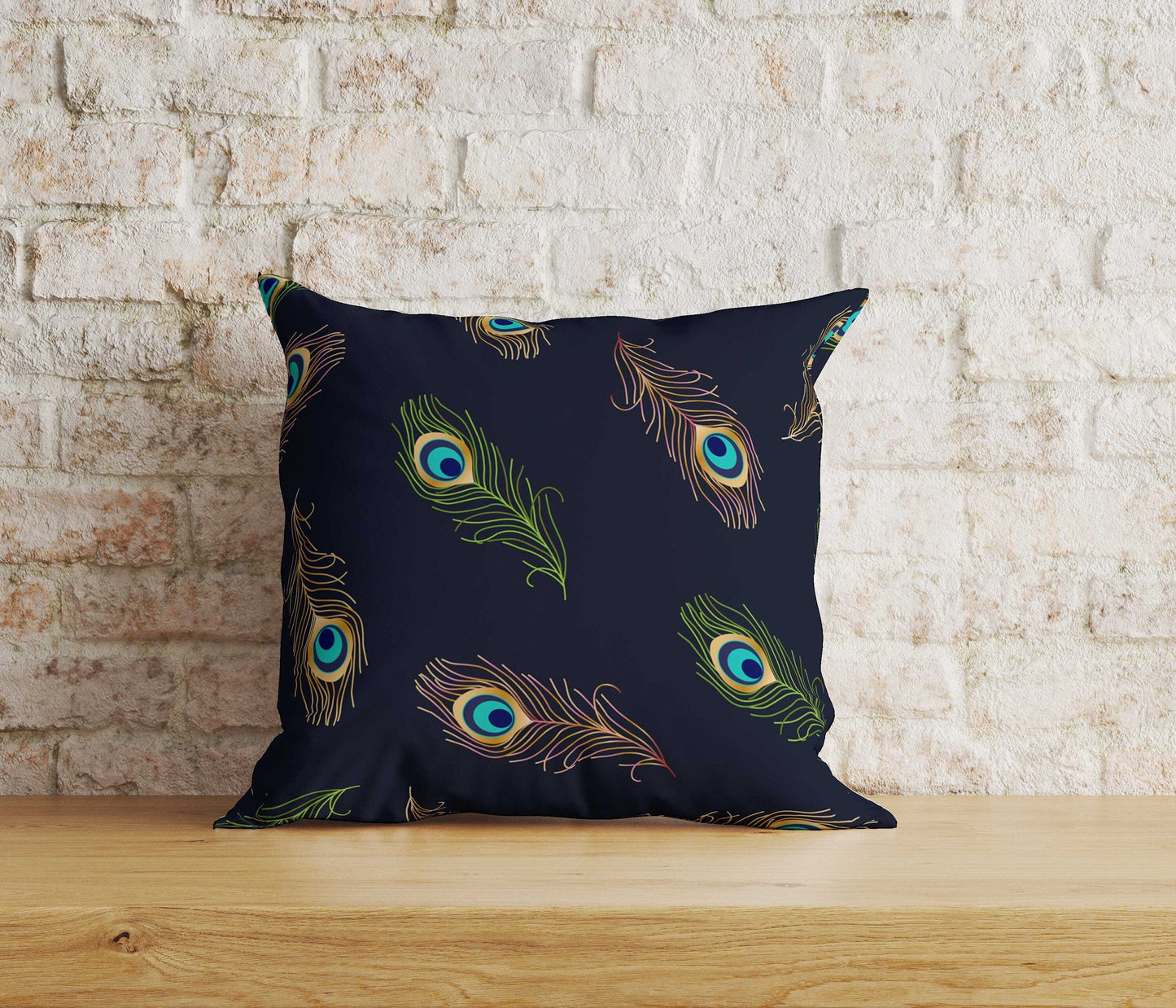 Onay Home Textile Cushion Covers 4 / 12 x 12 inch (30 x 30 cm) Double Side Peacock Cushion Covers Peacock Throw Cushions Peafowl