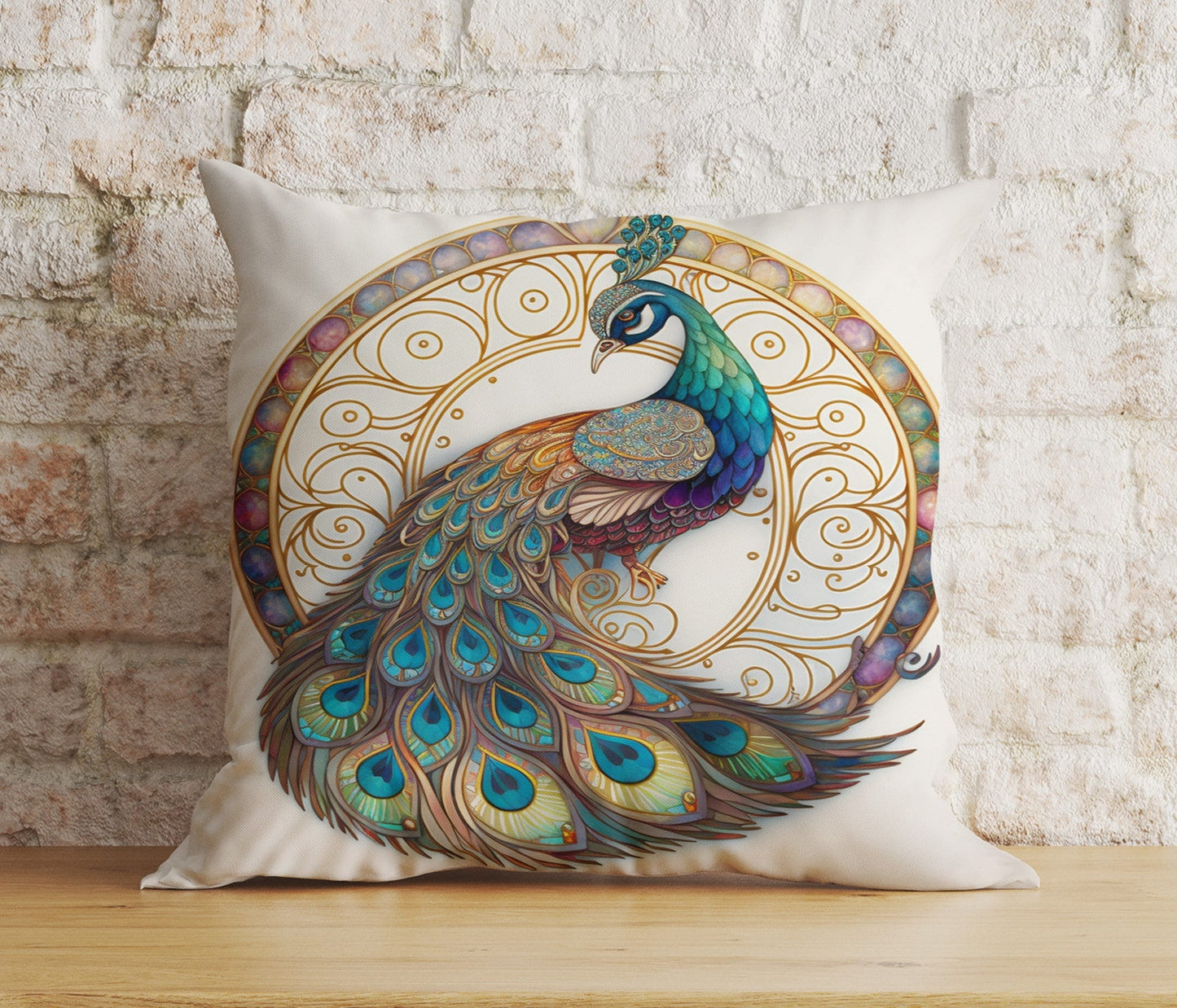 Onay Home Textile Cushion Covers 6 / 12 x 12 inch (30 x 30 cm) Double Side Peacock Pillow Cover Bird Feather Colorful Cushion Covers