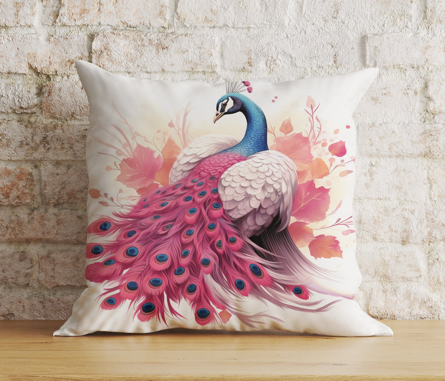 Onay Home Textile Cushion Covers 5 / 12 x 12 inch (30 x 30 cm) Double Side Peacock Pillow Cover Bird Feather Colorful Cushion Covers