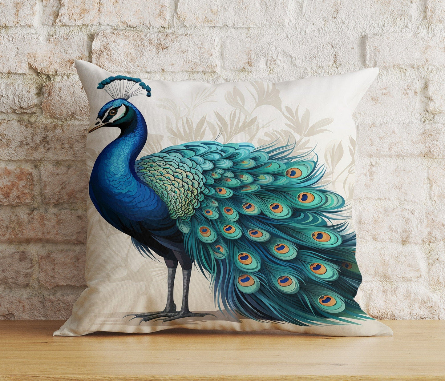 Onay Home Textile Cushion Covers 2 / 12 x 12 inch (30 x 30 cm) Double Side Peacock Pillow Cover Bird Feather Colorful Cushion Covers