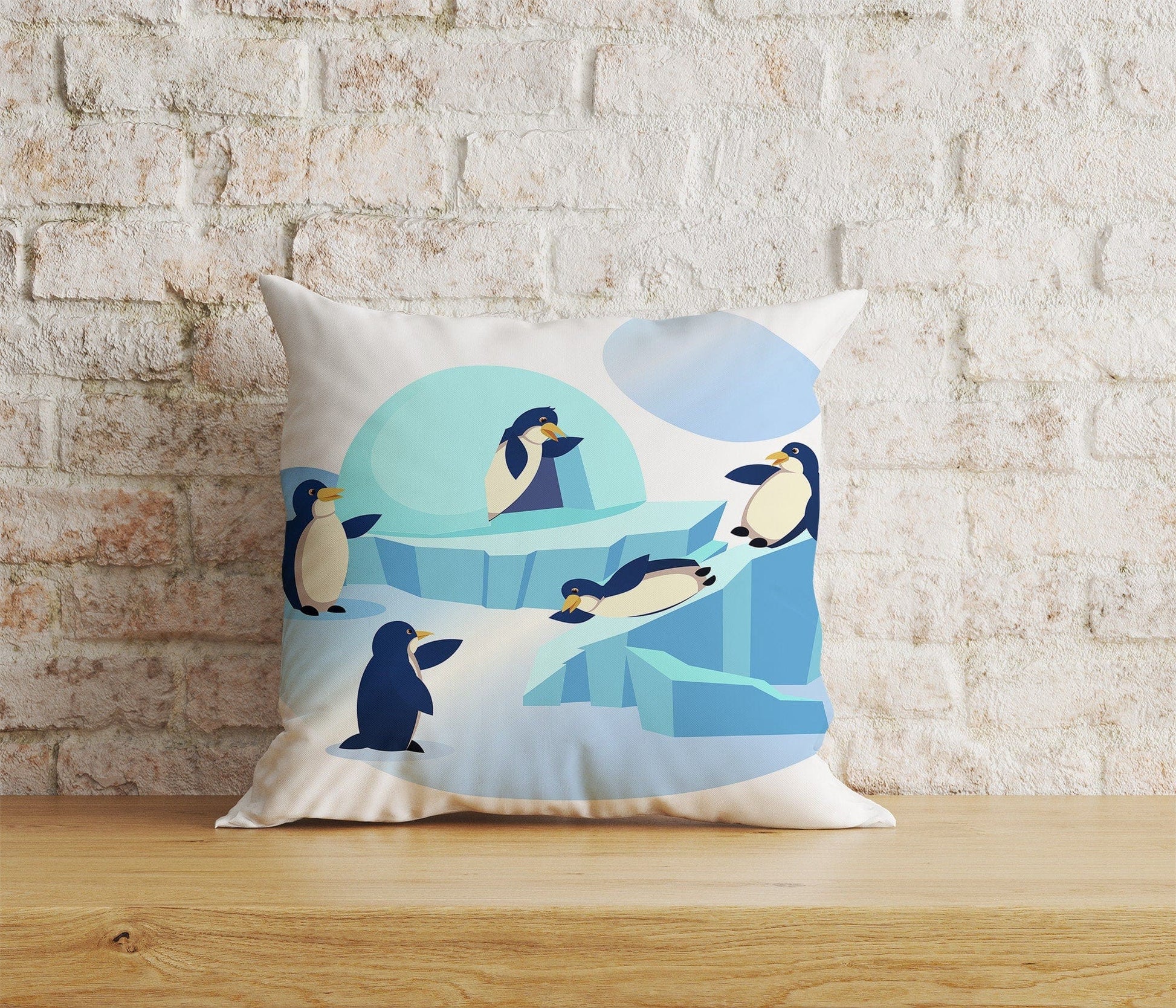 Onay Home Textile Cushion Covers 8 / 12 x 12 inch (30 x 30 cm) Double Side Penguin Cushion Cover Cute Penguin Pillow Cover Kids Room