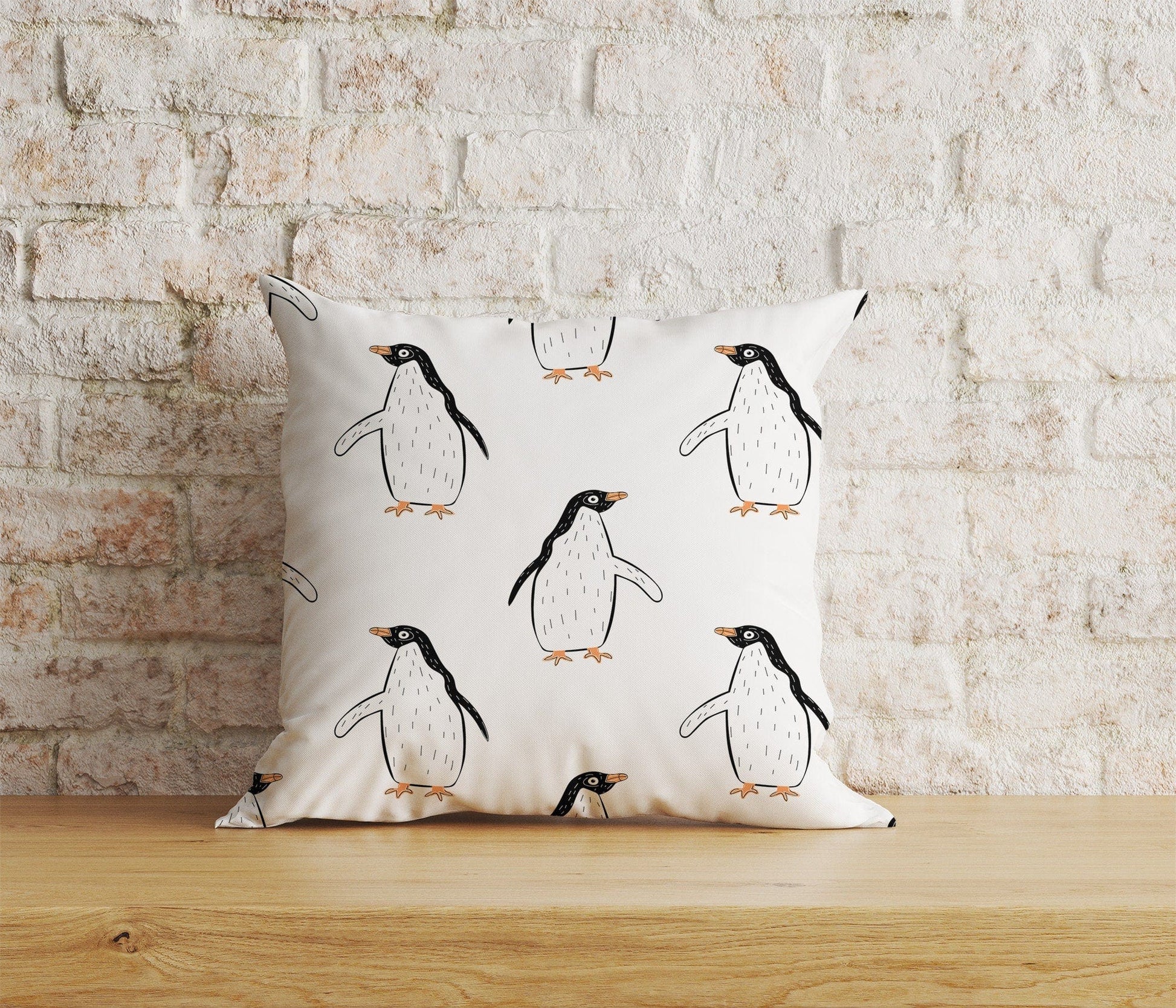 Onay Home Textile Cushion Covers 5 / 12 x 12 inch (30 x 30 cm) Double Side Penguin Cushion Cover Cute Penguin Pillow Cover Kids Room
