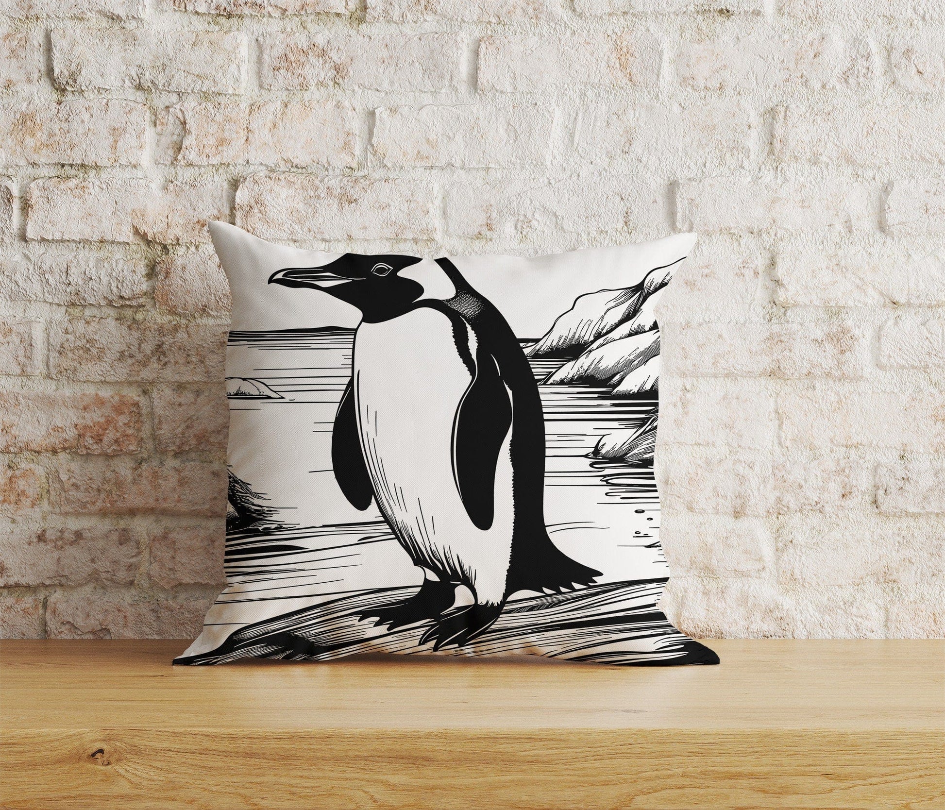 Onay Home Textile Cushion Covers 4 / 12 x 12 inch (30 x 30 cm) Double Side Penguin Cushion Cover Cute Penguin Pillow Cover Kids Room