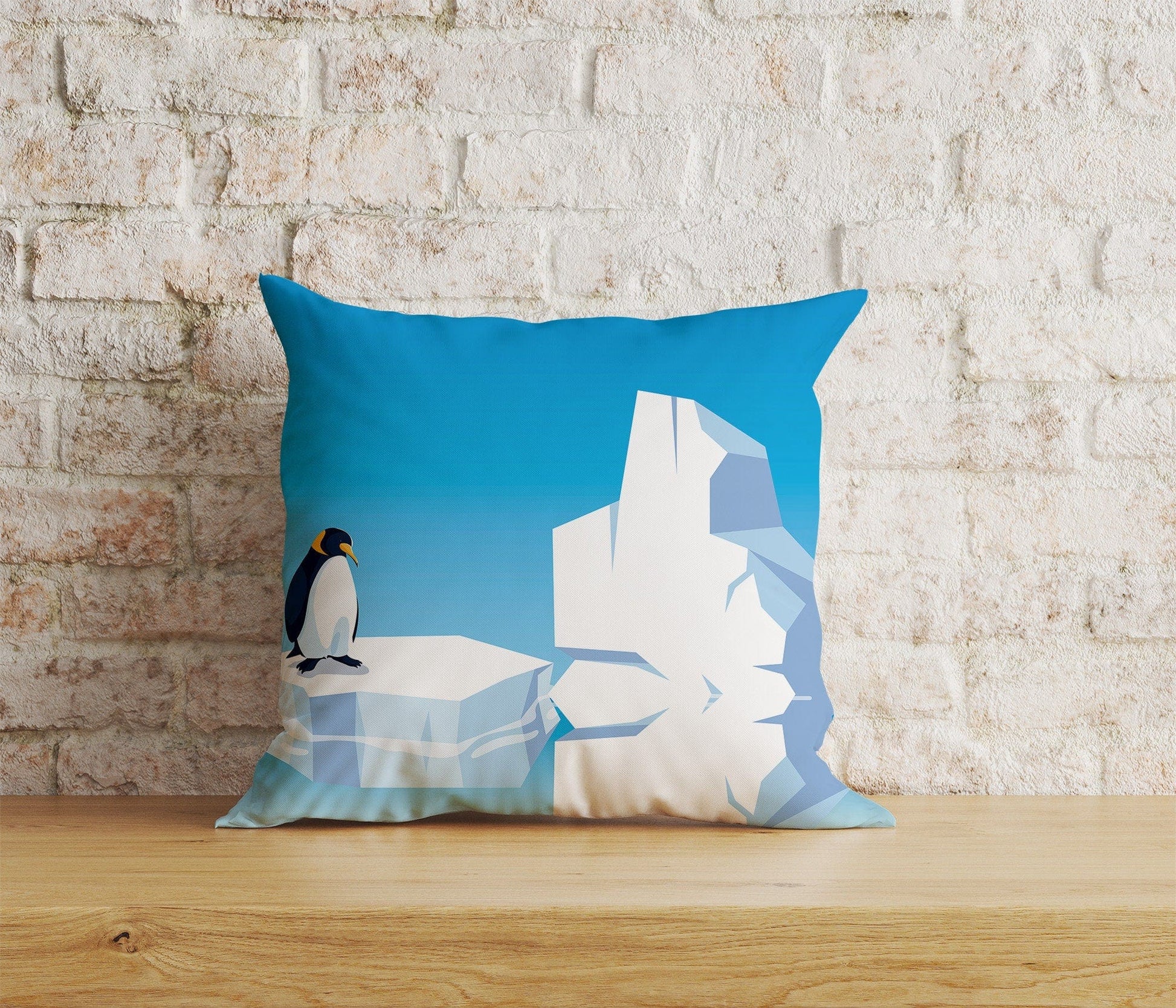 Onay Home Textile Cushion Covers 2 / 12 x 12 inch (30 x 30 cm) Double Side Penguin Cushion Cover Cute Penguin Pillow Cover Kids Room