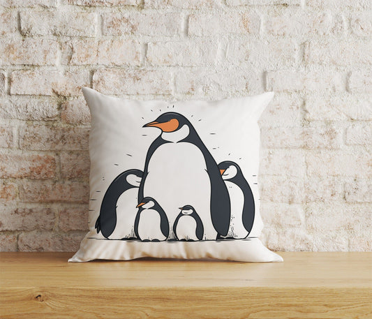 Onay Home Textile Cushion Covers 1 / 12 x 12 inch (30 x 30 cm) Double Side Penguin Cushion Cover Cute Penguin Pillow Cover Kids Room