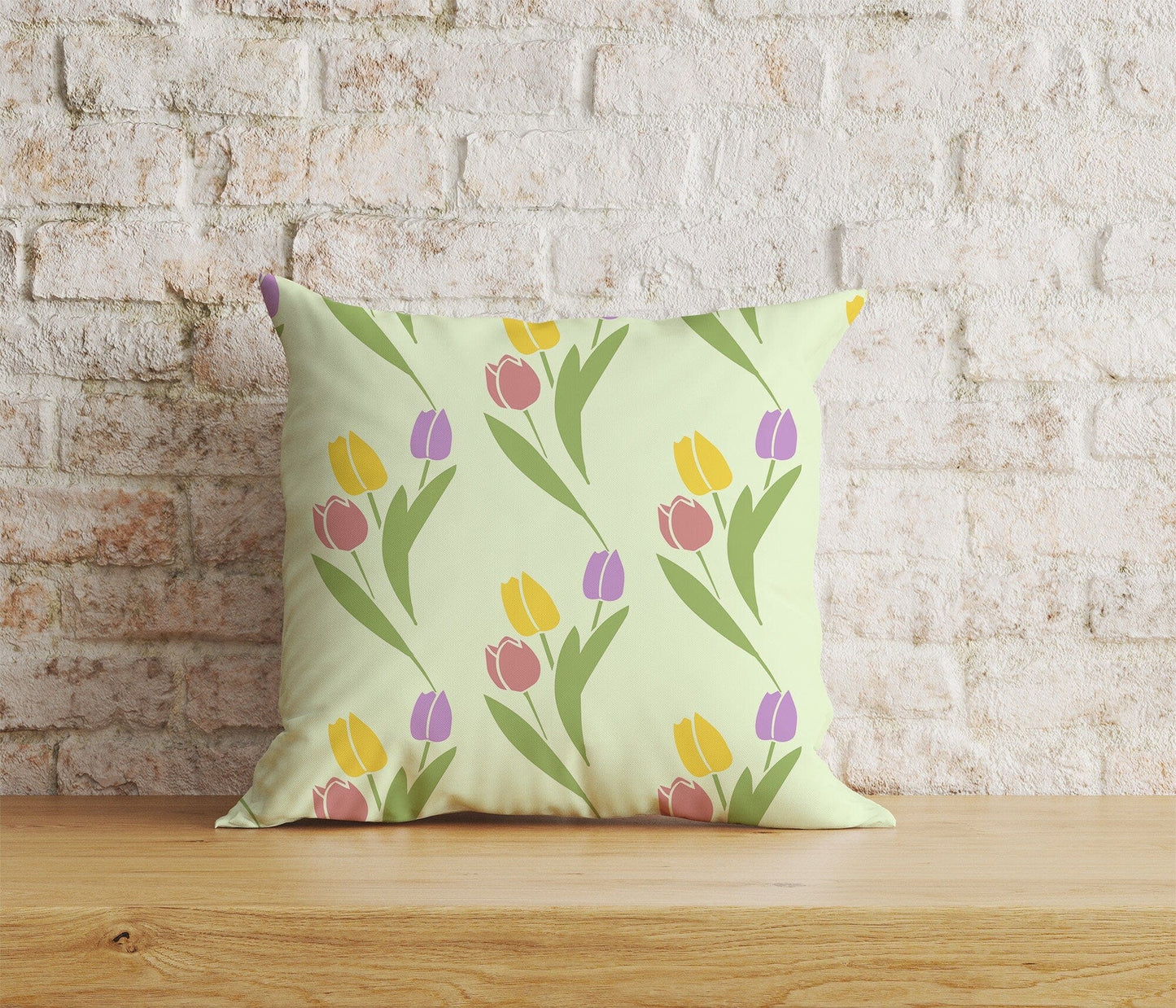 Onay Home Textile Cushion Covers 5 / 12 x 12 inch (30 x 30 cm) Double Side Pink Tulip Cushion Covers Decorative Floral Cushion Case