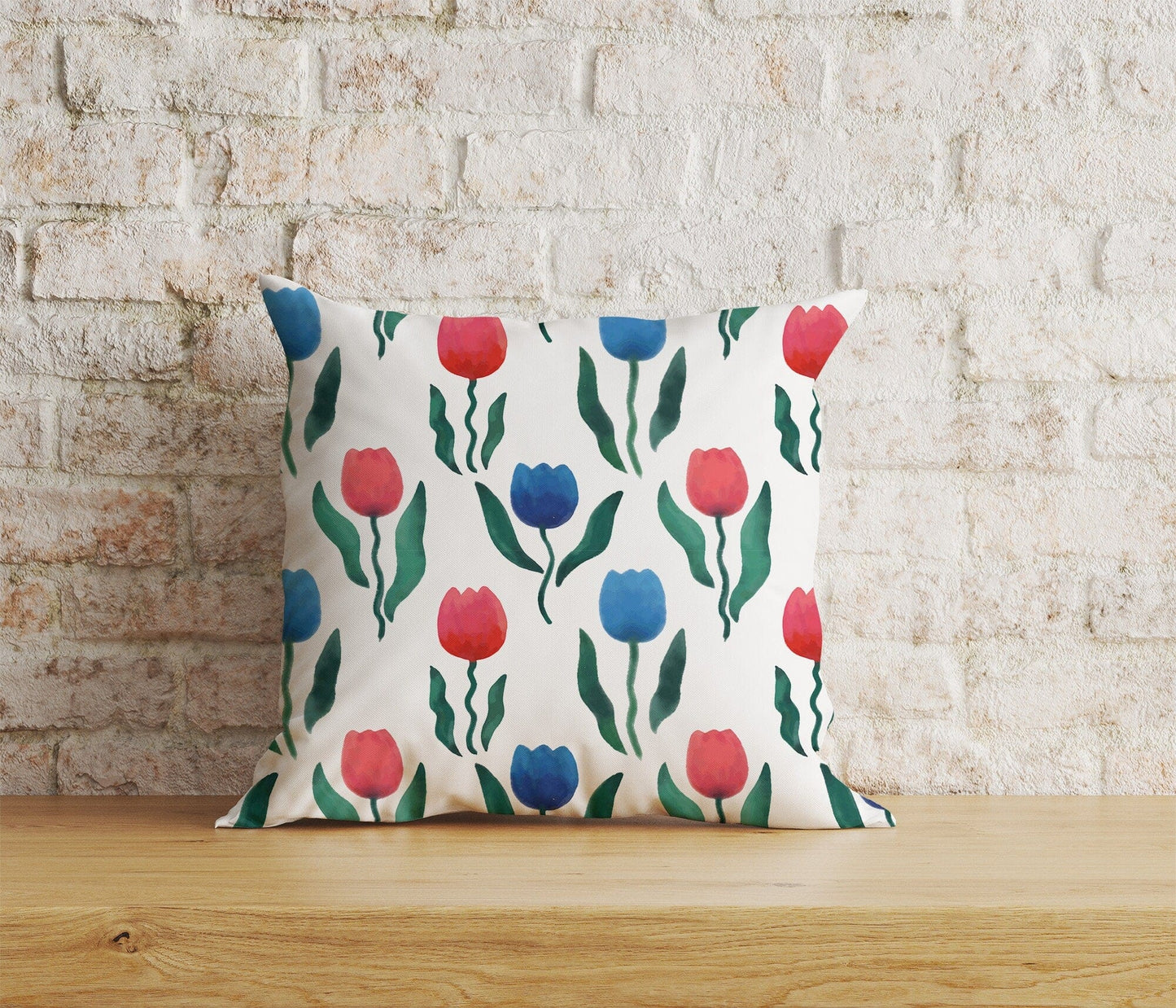 Onay Home Textile Cushion Covers 3 / 12 x 12 inch (30 x 30 cm) Double Side Pink Tulip Cushion Covers Decorative Floral Cushion Case