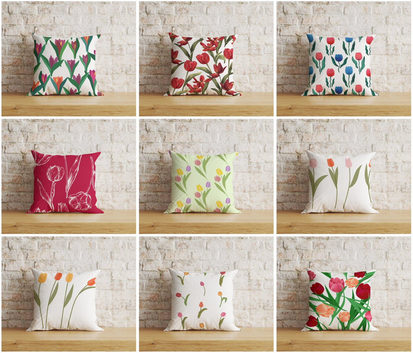 Onay Home Textile Cushion Covers Pink Tulip Cushion Covers Decorative Floral Cushion Case