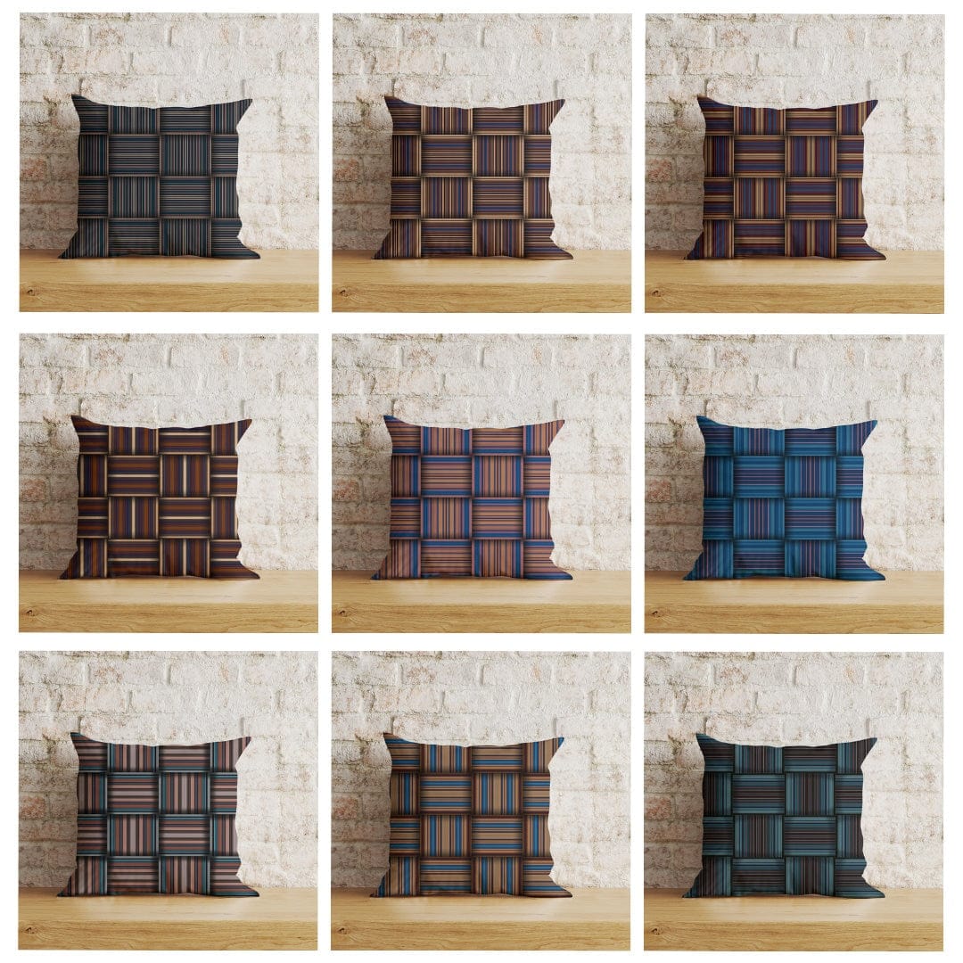 Onay Home Textile Cushion Covers Plaid Pattern Cushion Cover Striped Chequered Pillowcase