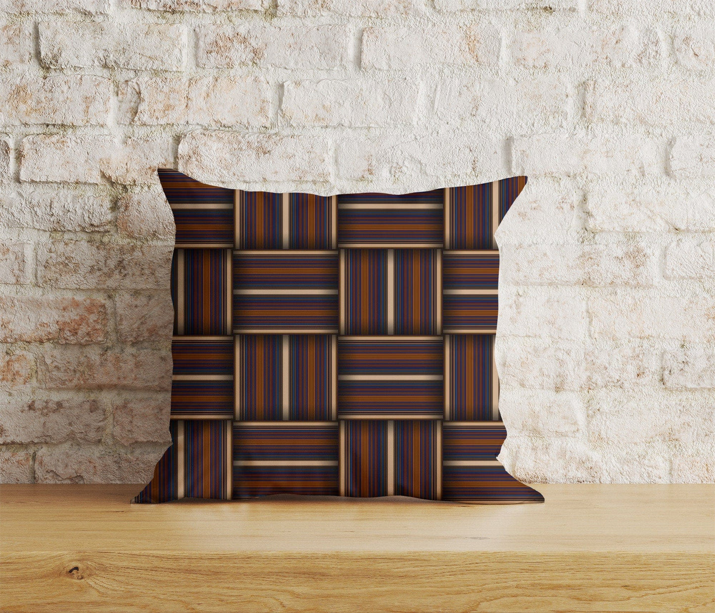 Onay Home Textile Cushion Covers 4 / 12 x 12 inch (30 x 30 cm) Double Side Plaid Pattern Cushion Cover Striped Chequered Pillowcase