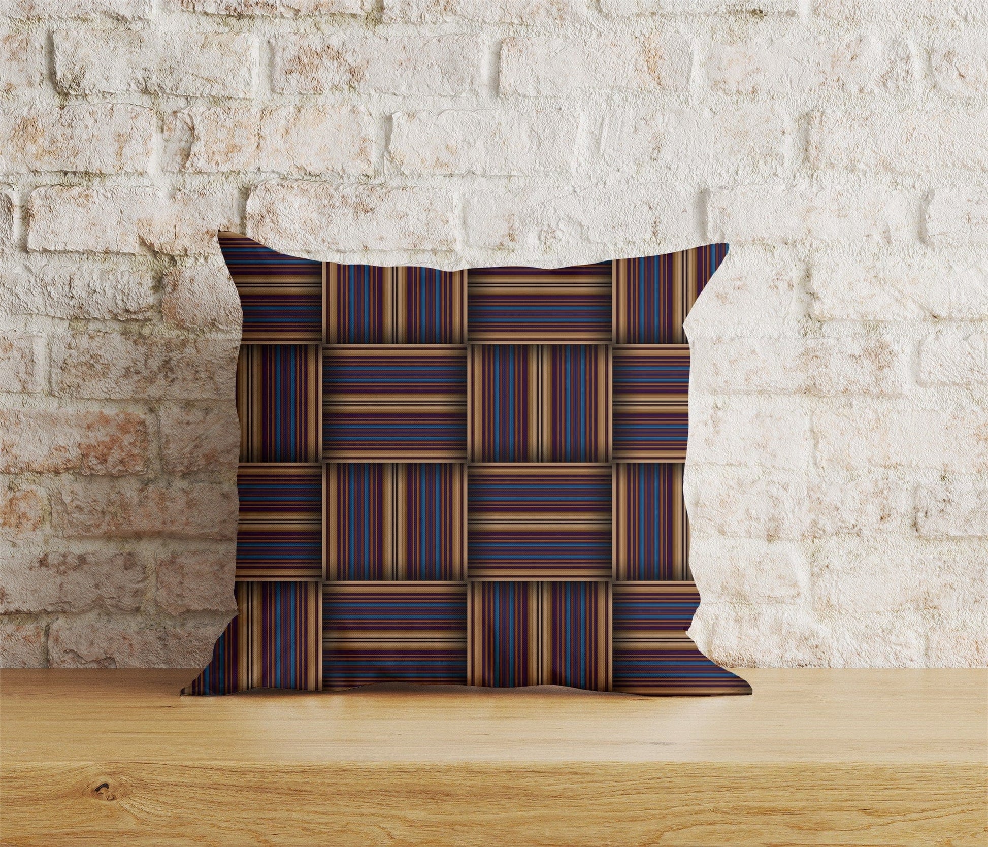 Onay Home Textile Cushion Covers 3 / 12 x 12 inch (30 x 30 cm) Double Side Plaid Pattern Cushion Cover Striped Chequered Pillowcase