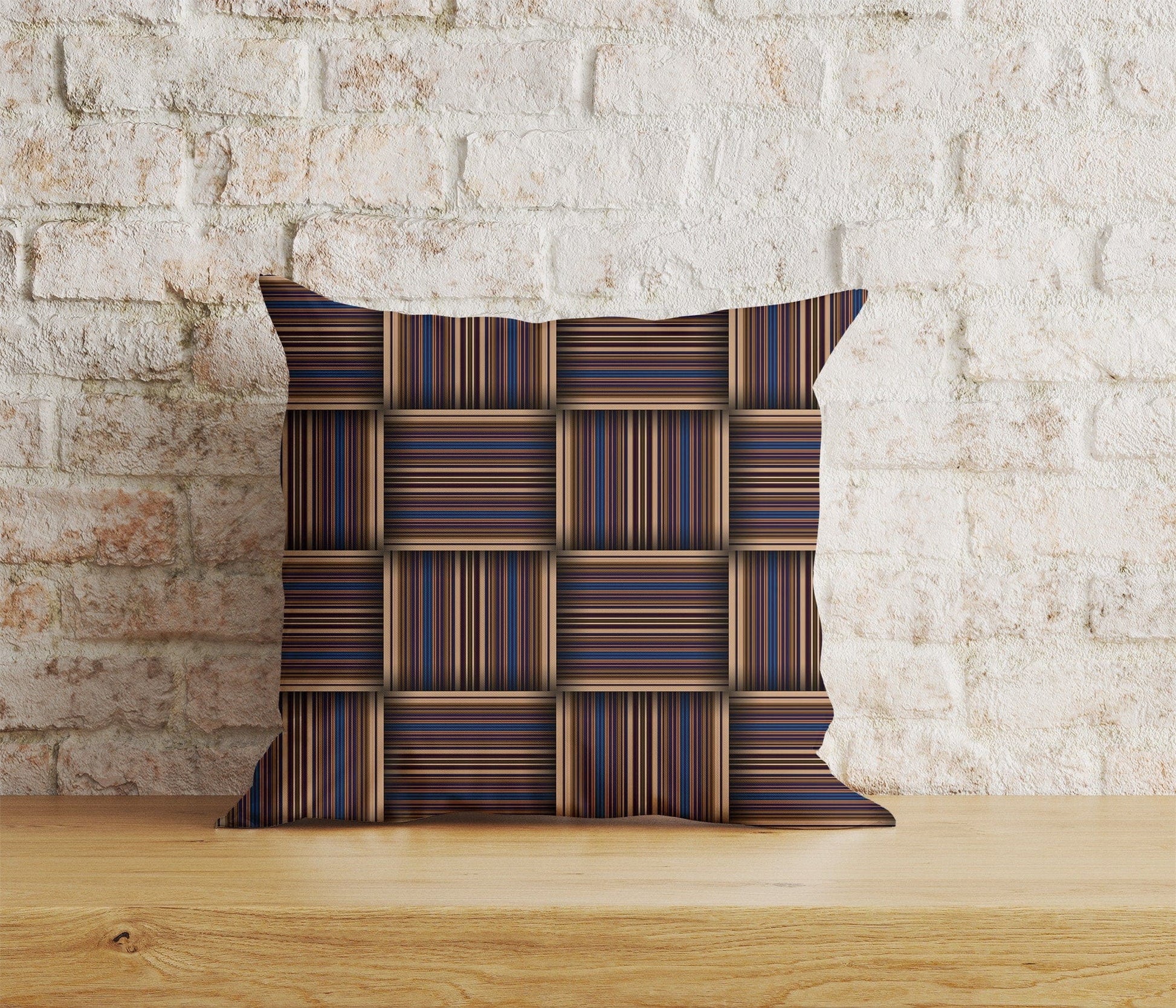 Onay Home Textile Cushion Covers 2 / 12 x 12 inch (30 x 30 cm) Double Side Plaid Pattern Cushion Cover Striped Chequered Pillowcase