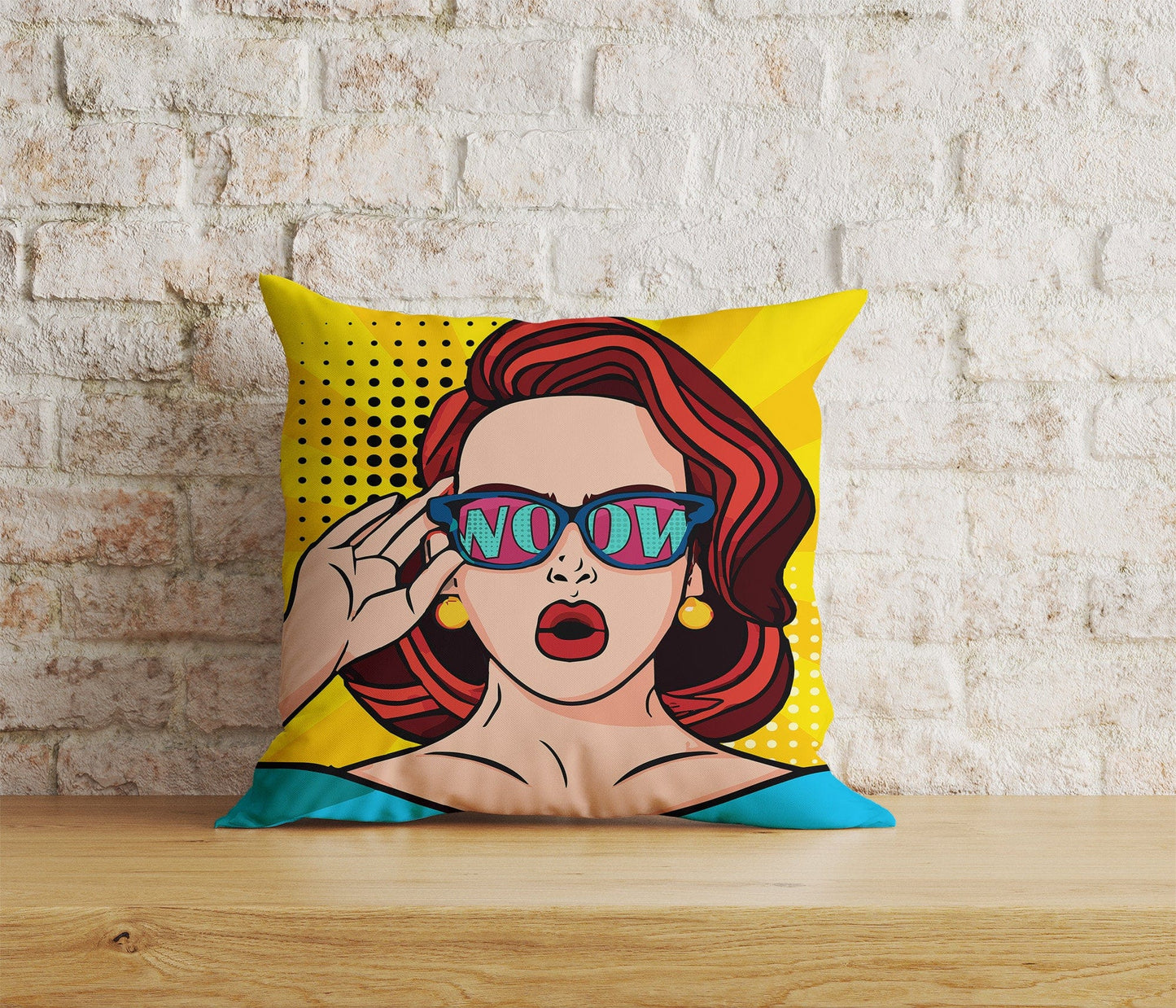 Onay Home Textile Cushion Covers 9 / 12 x 12 inch (30 x 30 cm) Double Side Pop Art Cushion Cover Lips Wow Pop Art Woman Pillow Covers