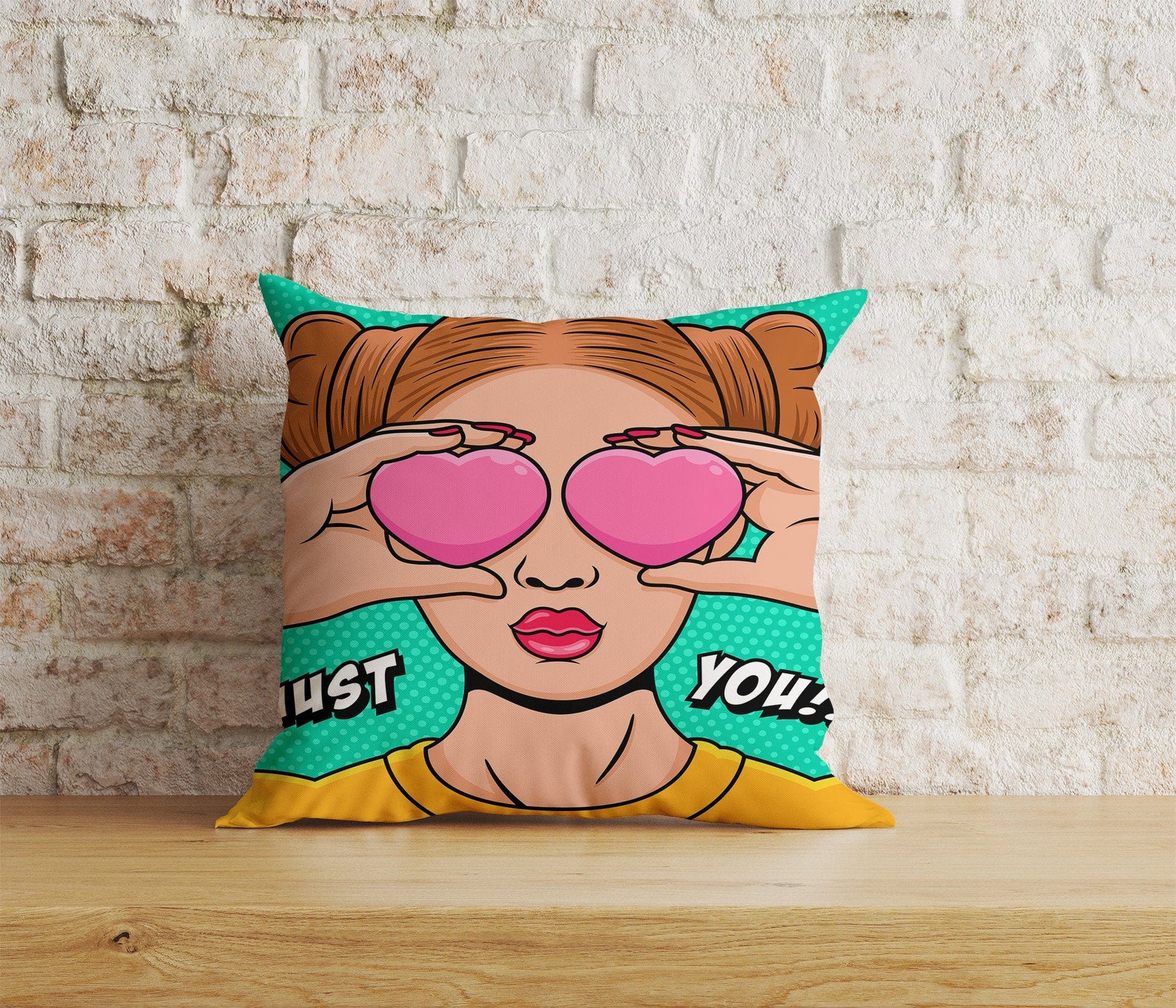 Onay Home Textile Cushion Covers 3 / 12 x 12 inch (30 x 30 cm) Double Side Pop Art Cushion Cover Lips Wow Pop Art Woman Pillow Covers
