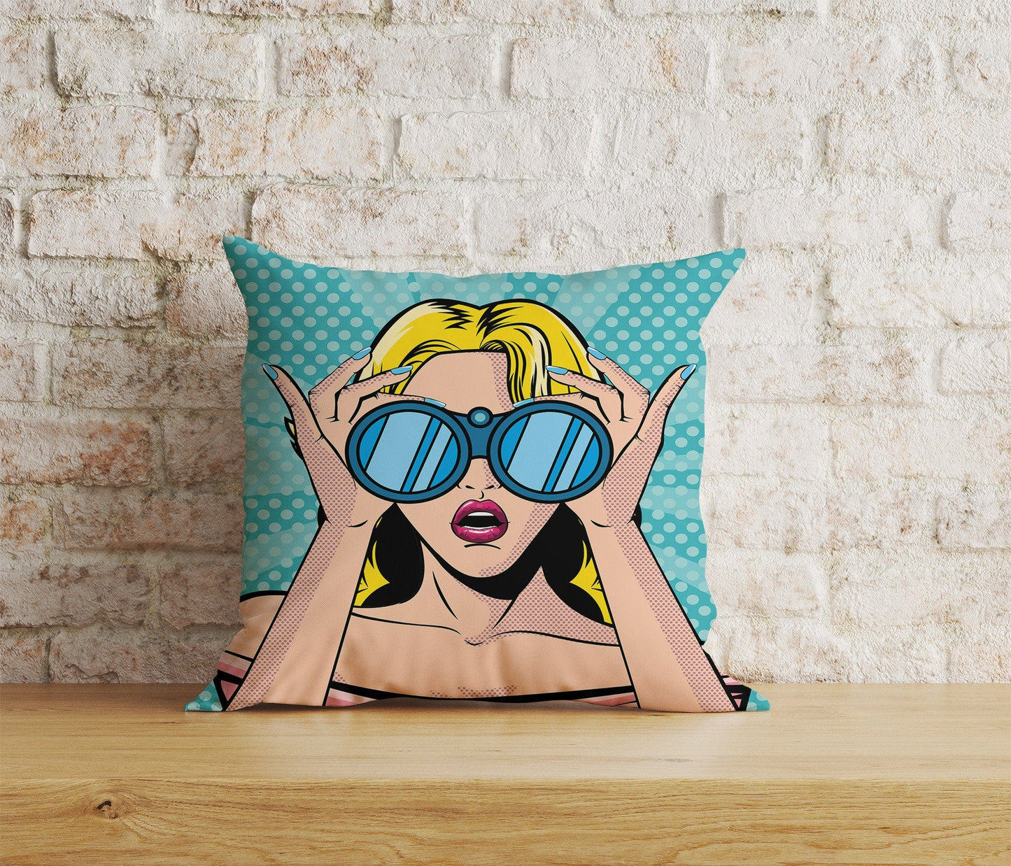 Onay Home Textile Cushion Covers 9 / 12 x 12 inch (30 x 30 cm) Double Side Pop Art Pillow Case OMG-OH Yeah Lips Pop Art Cushion Cover