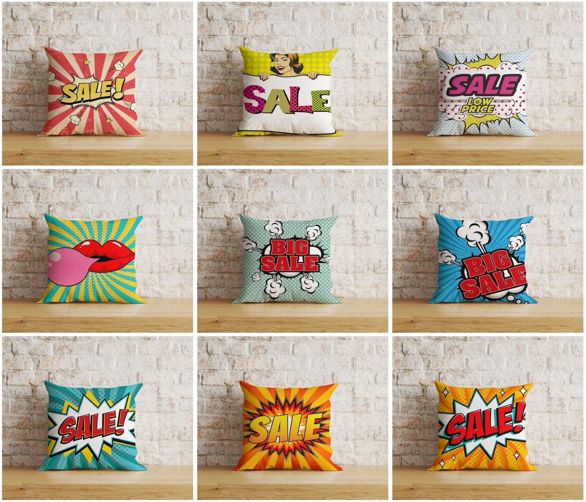 Onay Home Textile Cushion Covers Pop Art Sale Cushion Cover Lips Bubble Gum Price Pillowcase
