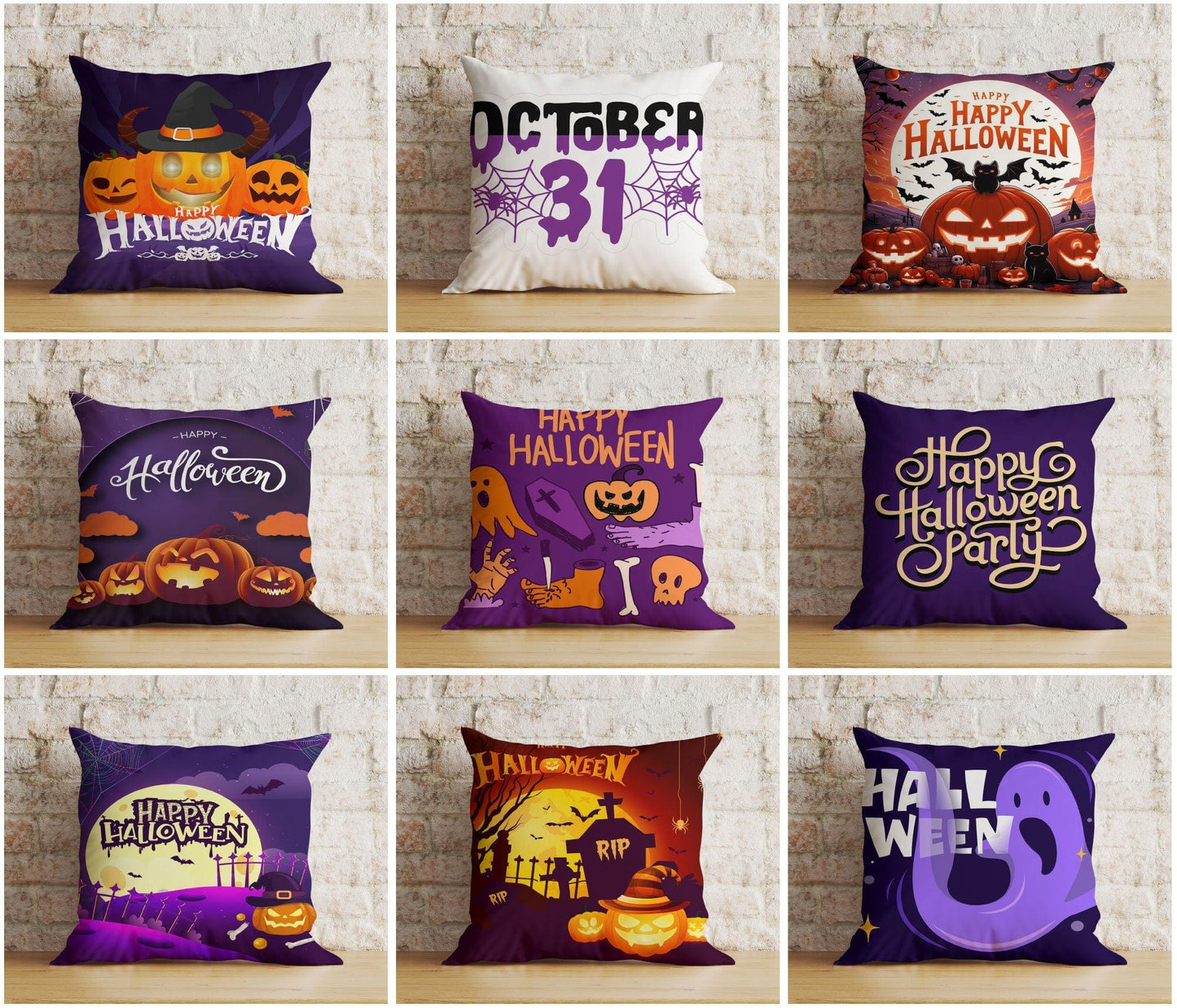 Onay Pumpkin Halloween Party Spider With October 31 Cushion Cover