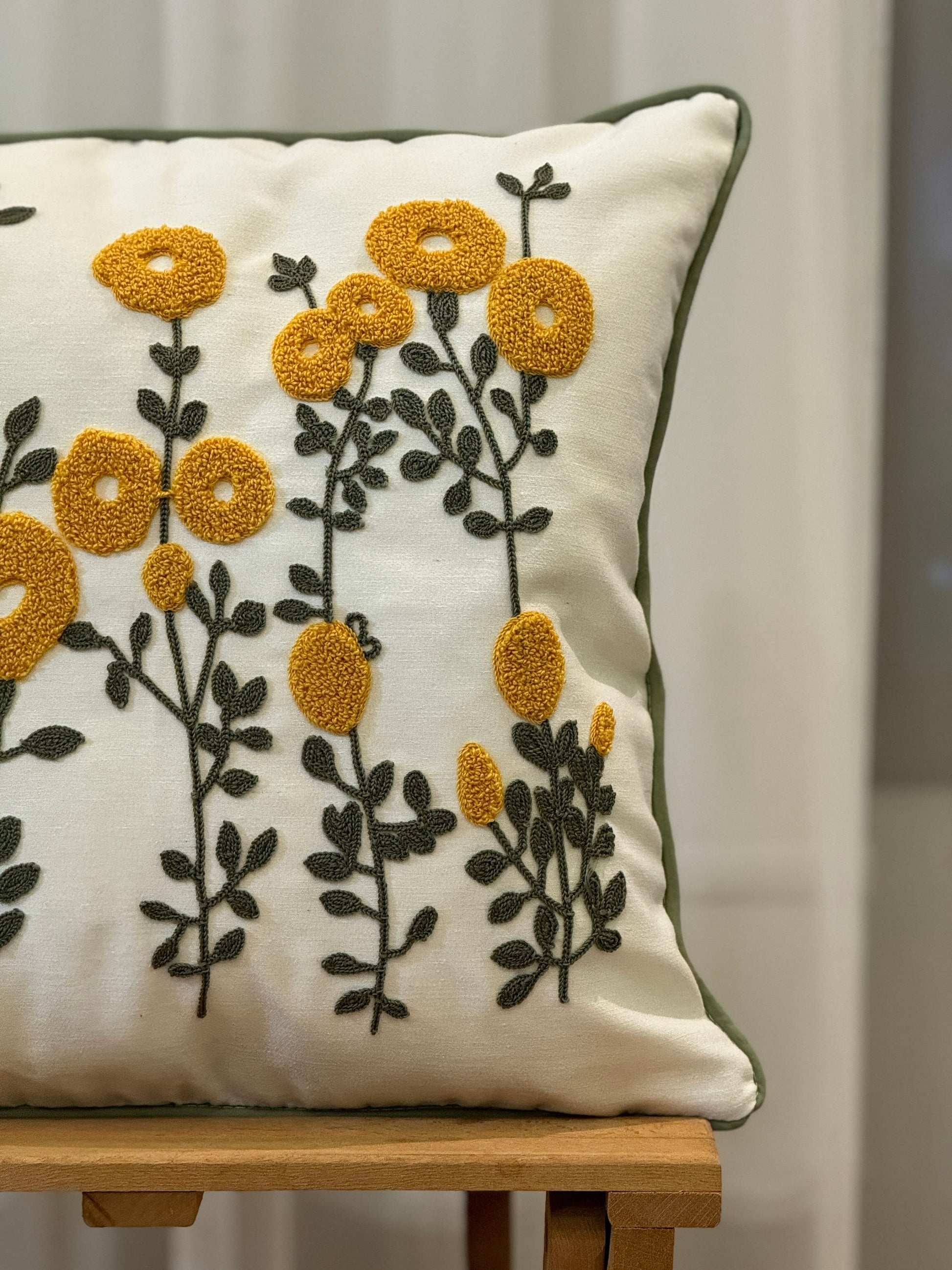 Onay Home Textile Punch Needle Cushion Cover Punch Needle Cushion Cover Embroidery Flower Punch Pillow