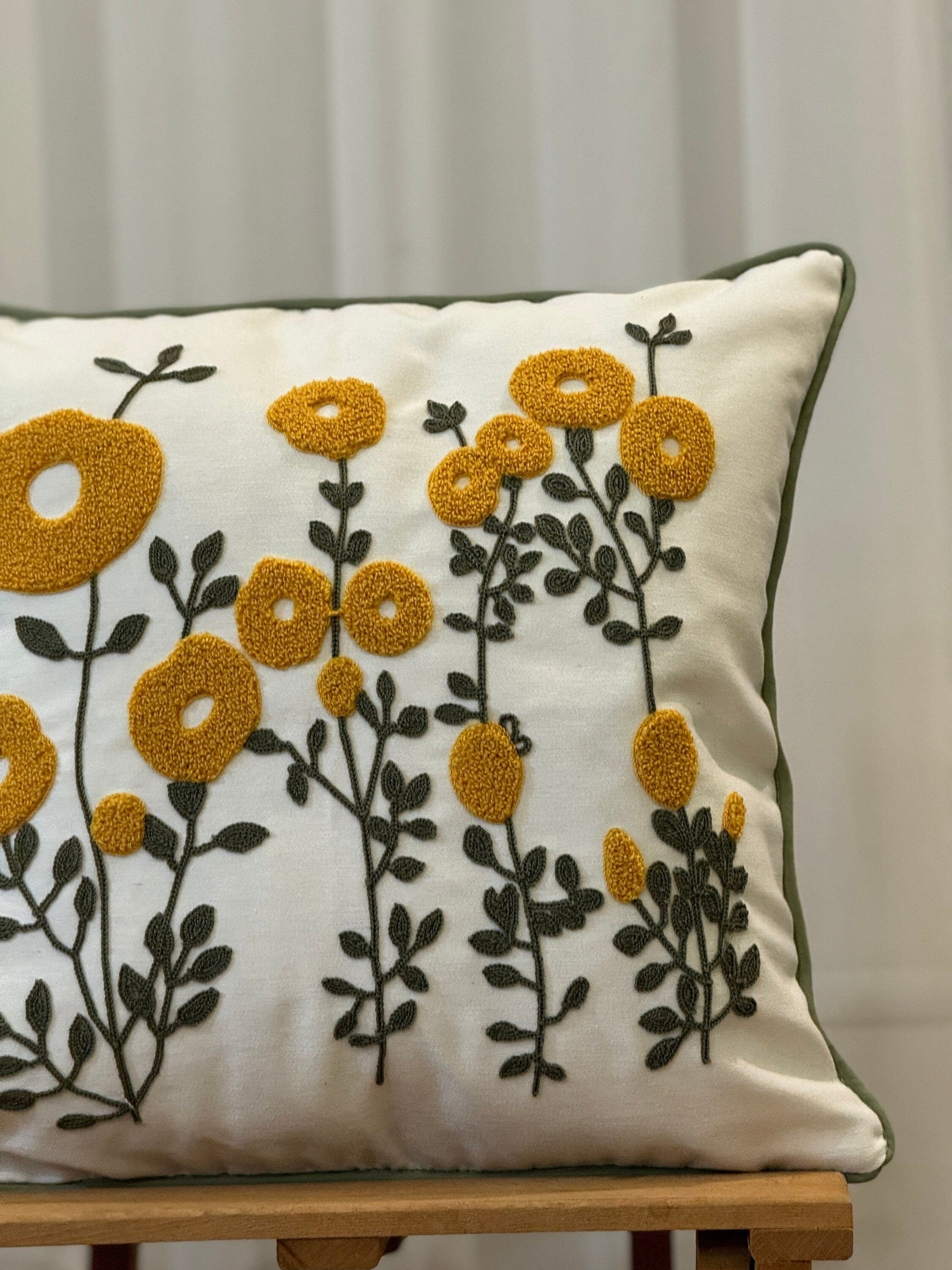 Onay Home Textile Punch Needle Cushion Cover Punch Needle Cushion Cover Embroidery Flower Punch Pillow