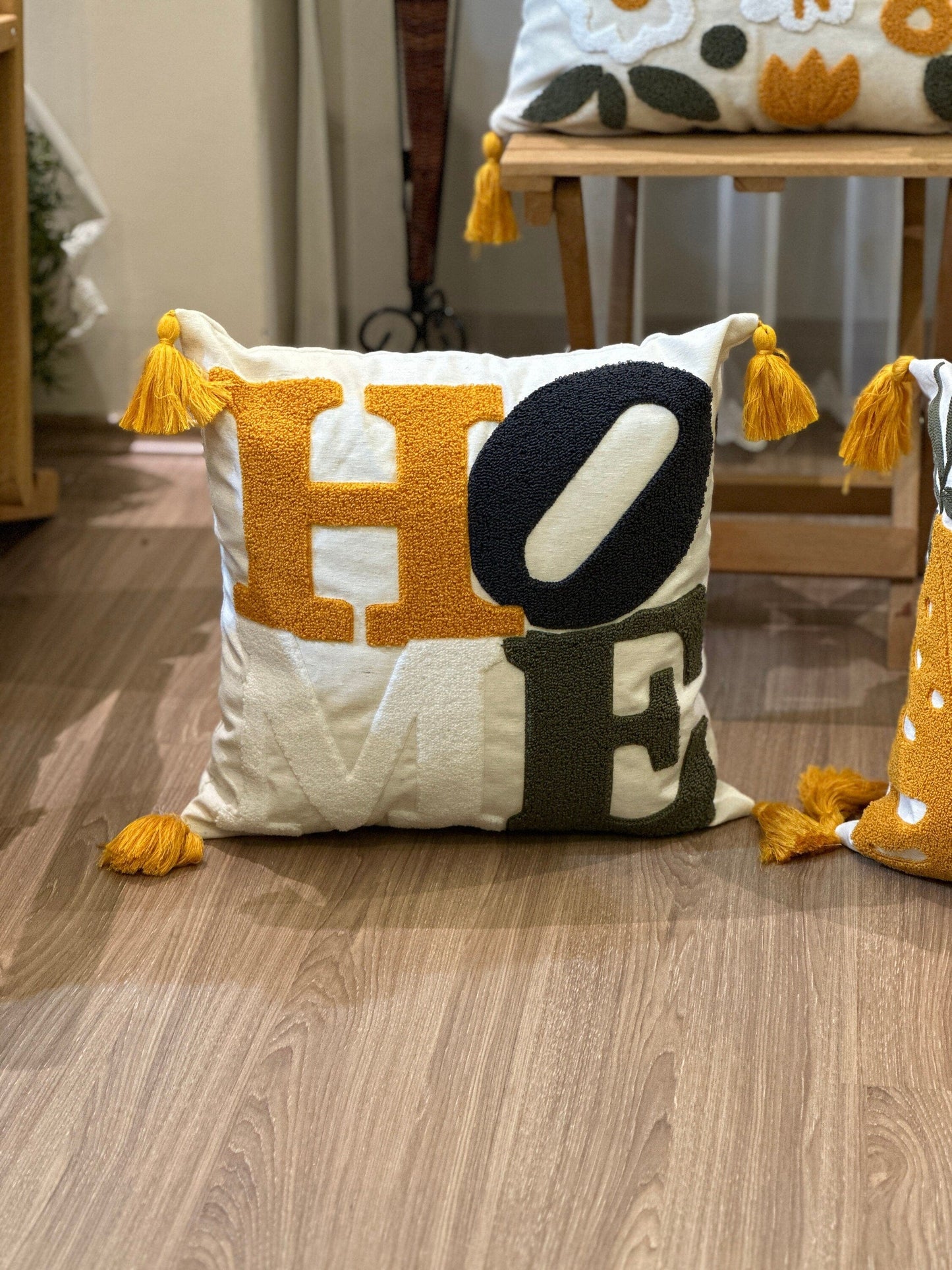 Onay Home Textile Punch Needle Cushion Cover 4 - 43x43cm Punch Needle Cushion Cover Home Colorful Tufted Embroidery