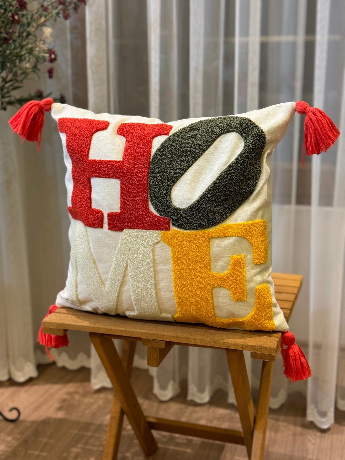 Onay Home Textile Punch Needle Cushion Cover 3 - 43x43cm Punch Needle Cushion Cover Home Colorful Tufted Embroidery
