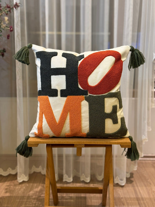 Onay Home Textile Punch Needle Cushion Cover 2- 43x43cm Punch Needle Cushion Cover Home Colorful Tufted Embroidery