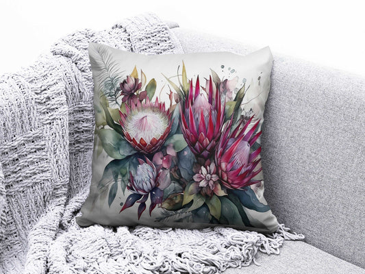 Onay 1 / 12 x 12 inch (30 x 30 cm) Purple Thistle Flower Decor Flower Pattern Cushion Cover