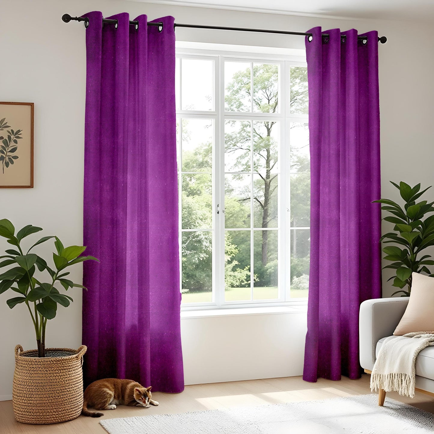 Onay Purple Window Curtains Elegant Living Room Drapes Rich Plum Home Decor