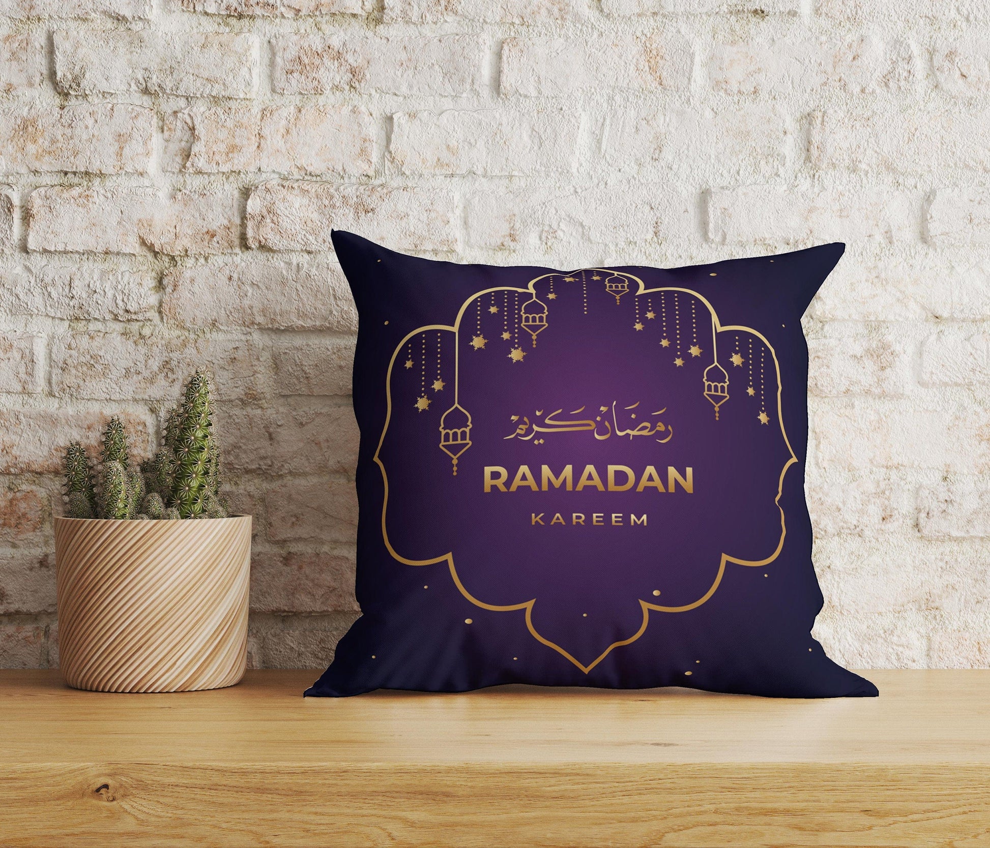 Onay Home Textile Cushion Covers 6 / 12 x 12 inch (30 x 30 cm) Double Side Ramadan Kareem Cushions Cover Islamic Pillow Covers UK