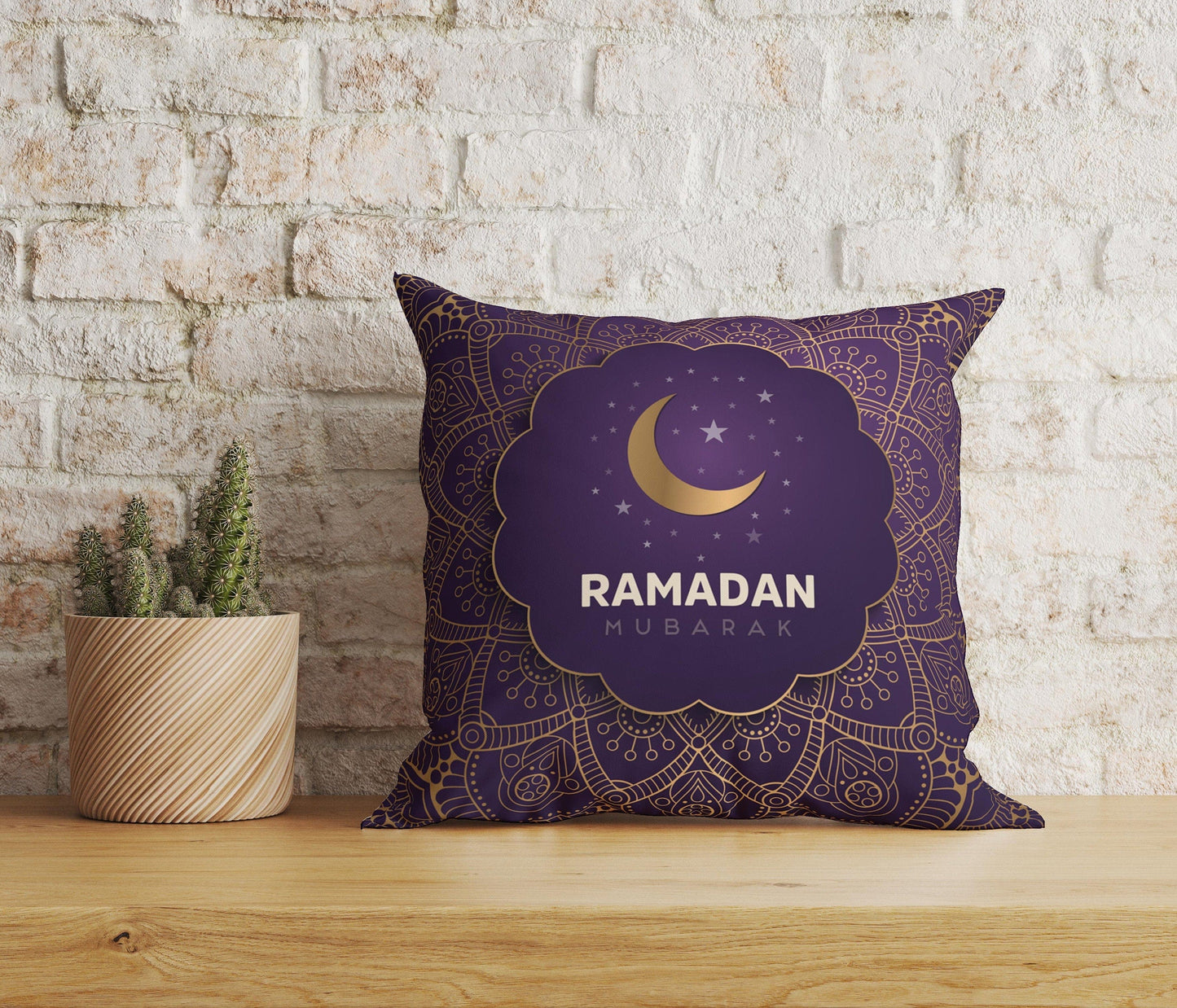 Onay Home Textile Cushion Covers 3 / 12 x 12 inch (30 x 30 cm) Double Side Ramadan Kareem Cushions Cover Islamic Pillow Covers UK