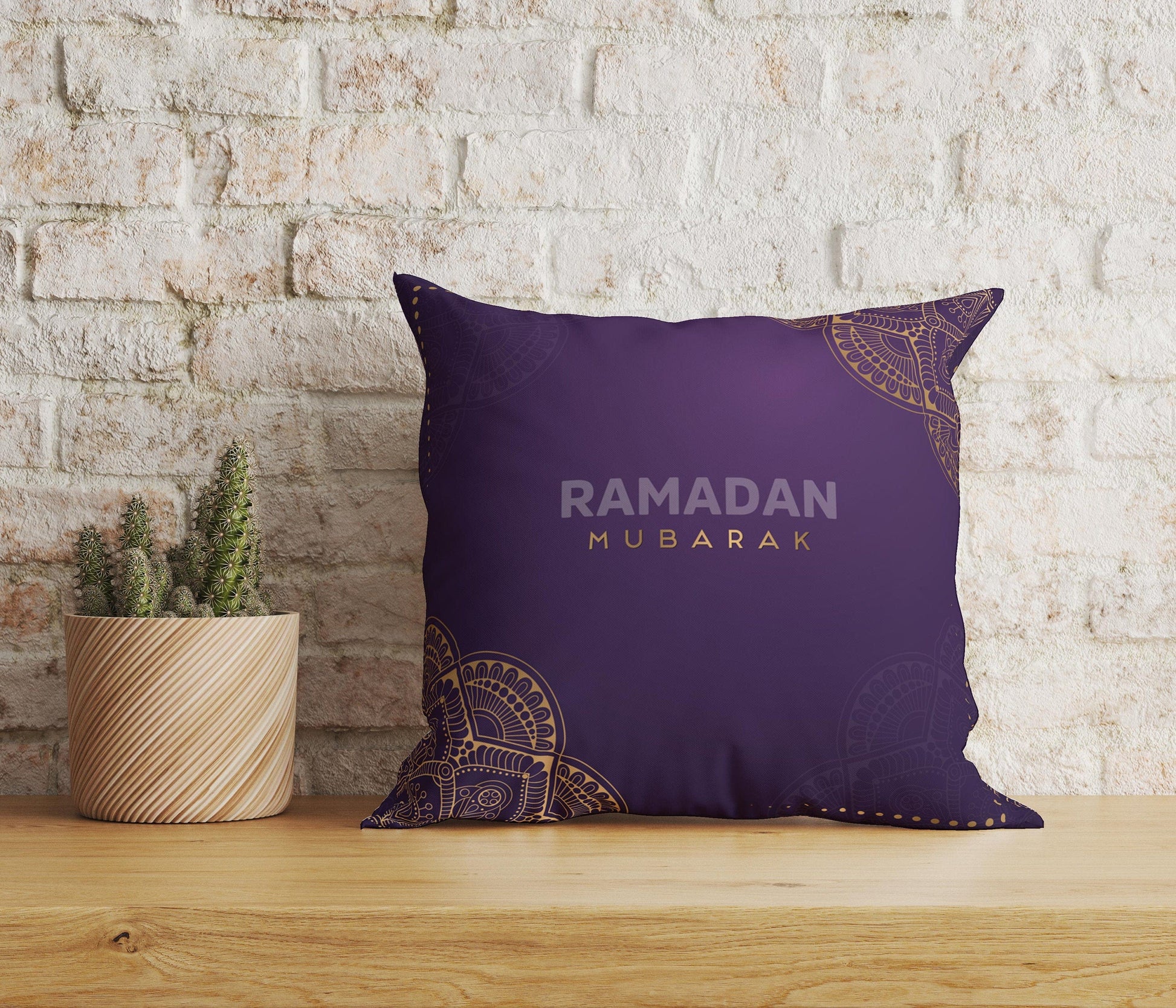 Onay Home Textile Cushion Covers 2 / 12 x 12 inch (30 x 30 cm) Double Side Ramadan Kareem Cushions Cover Islamic Pillow Covers UK