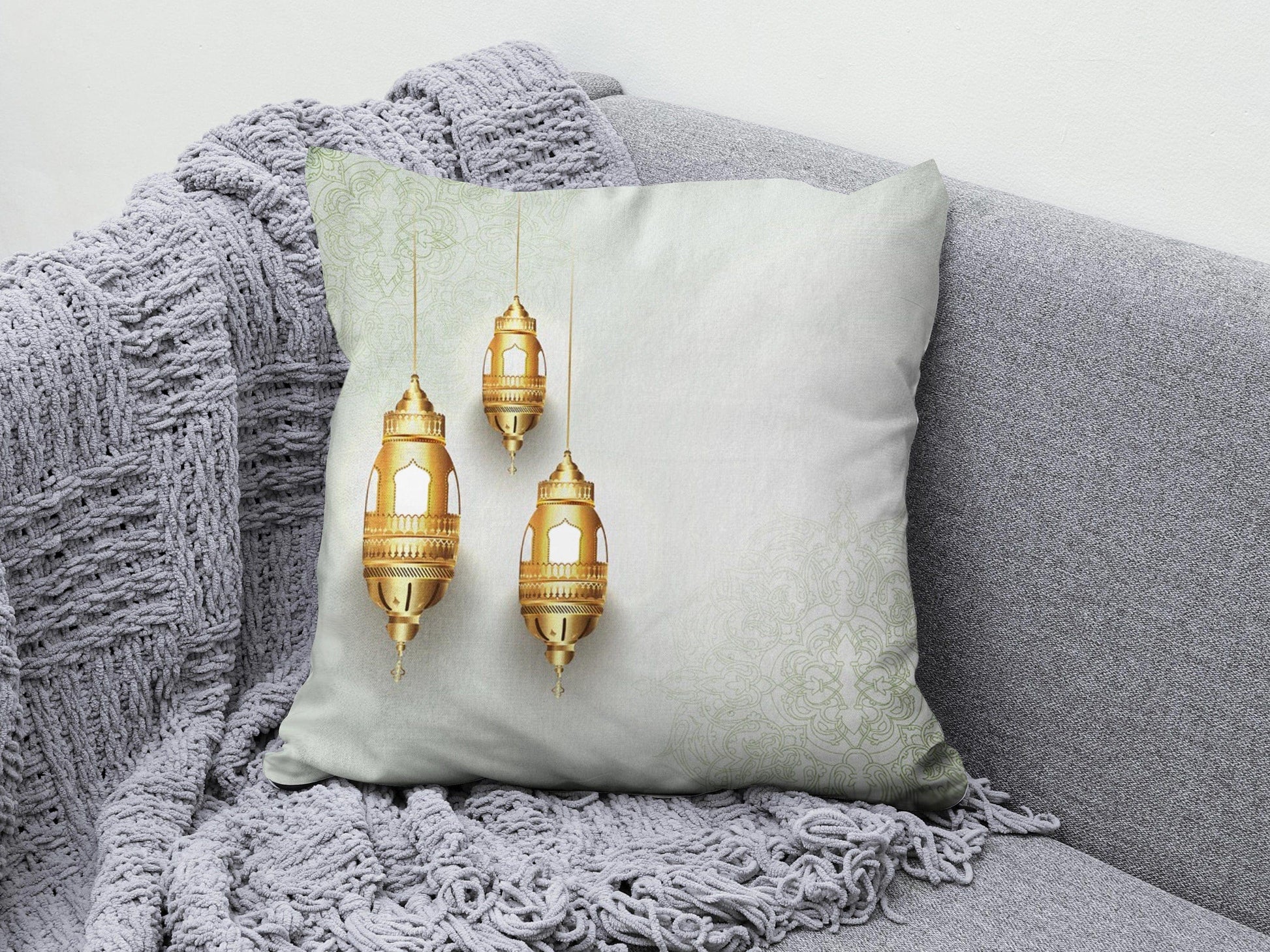 Onay 6 / 12 x 12 inch (30 x 30 cm) Ramadan Kareem Eid Mubarak Muslim Cushion Cover