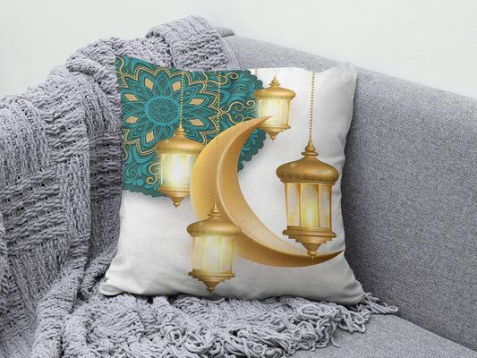 Onay 1 / 12 x 12 inch (30 x 30 cm) Ramadan Kareem Eid Mubarak Muslim Cushion Cover