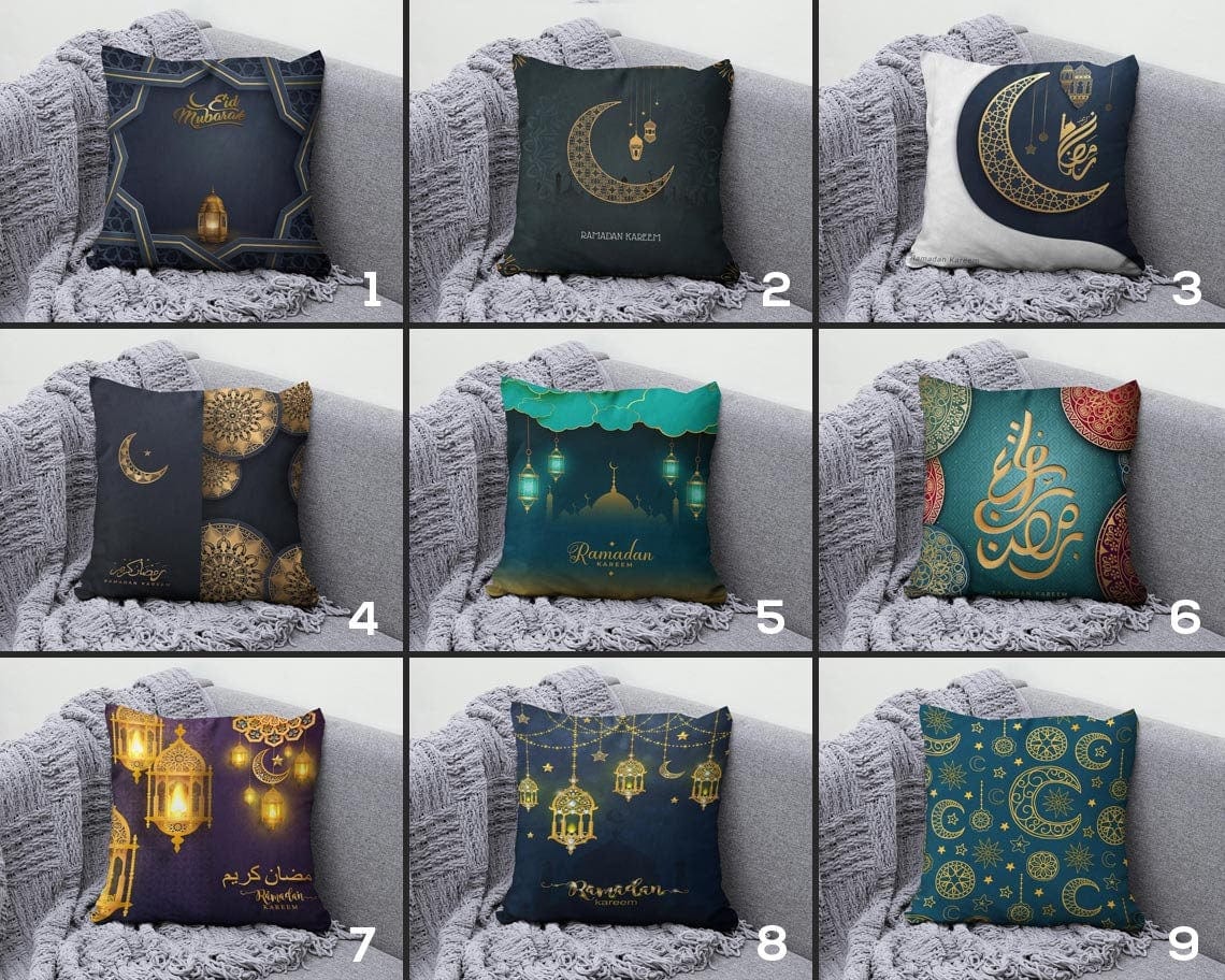Onay Ramadan Mubarak Muslim Dark Blue Gift Cushion Cover