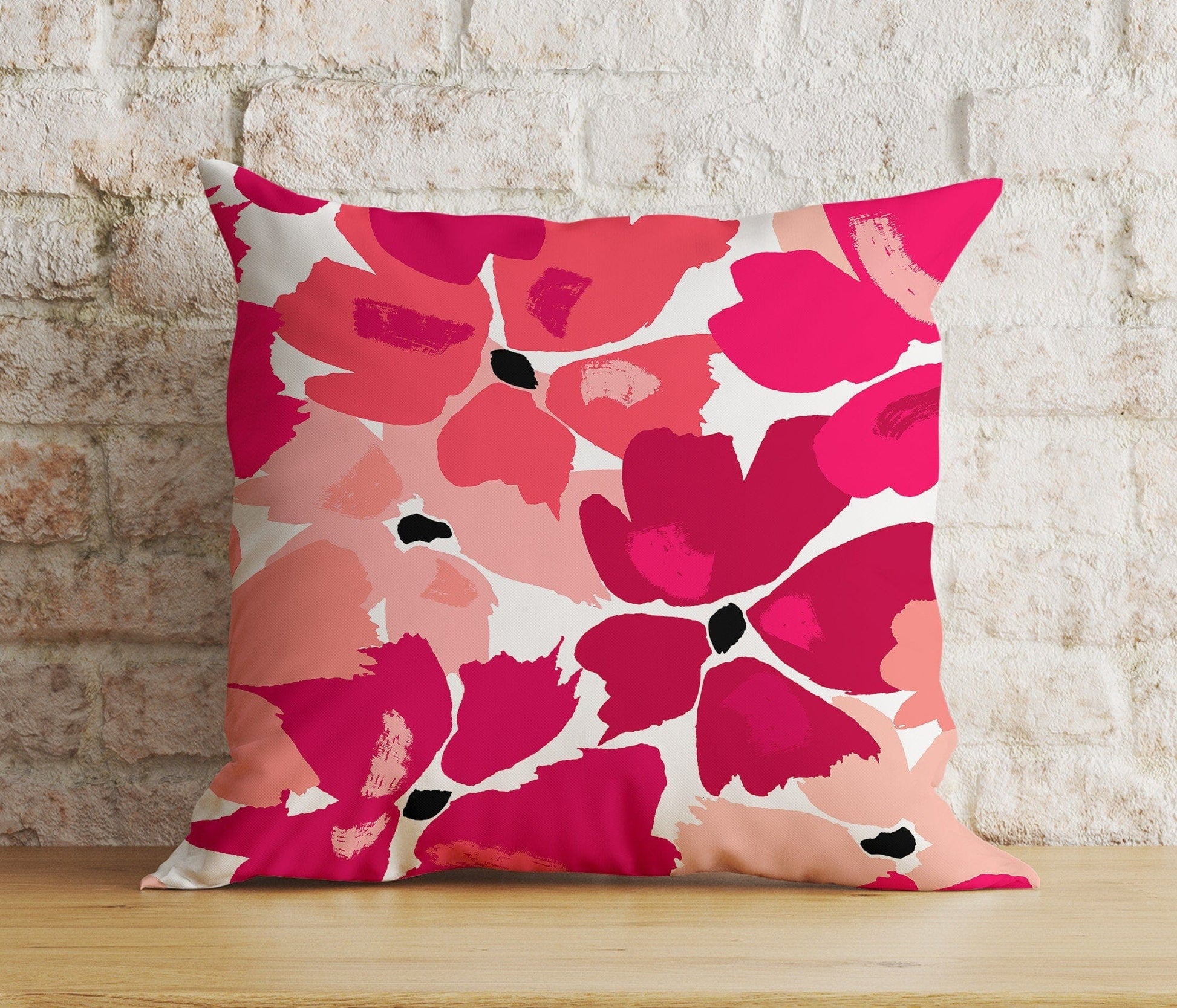 Onay 6 / 12 x 12 inch (30 x 30 cm) Double Side Red&Burgundy Modern Cherry Abstract Floral Cushion Cover