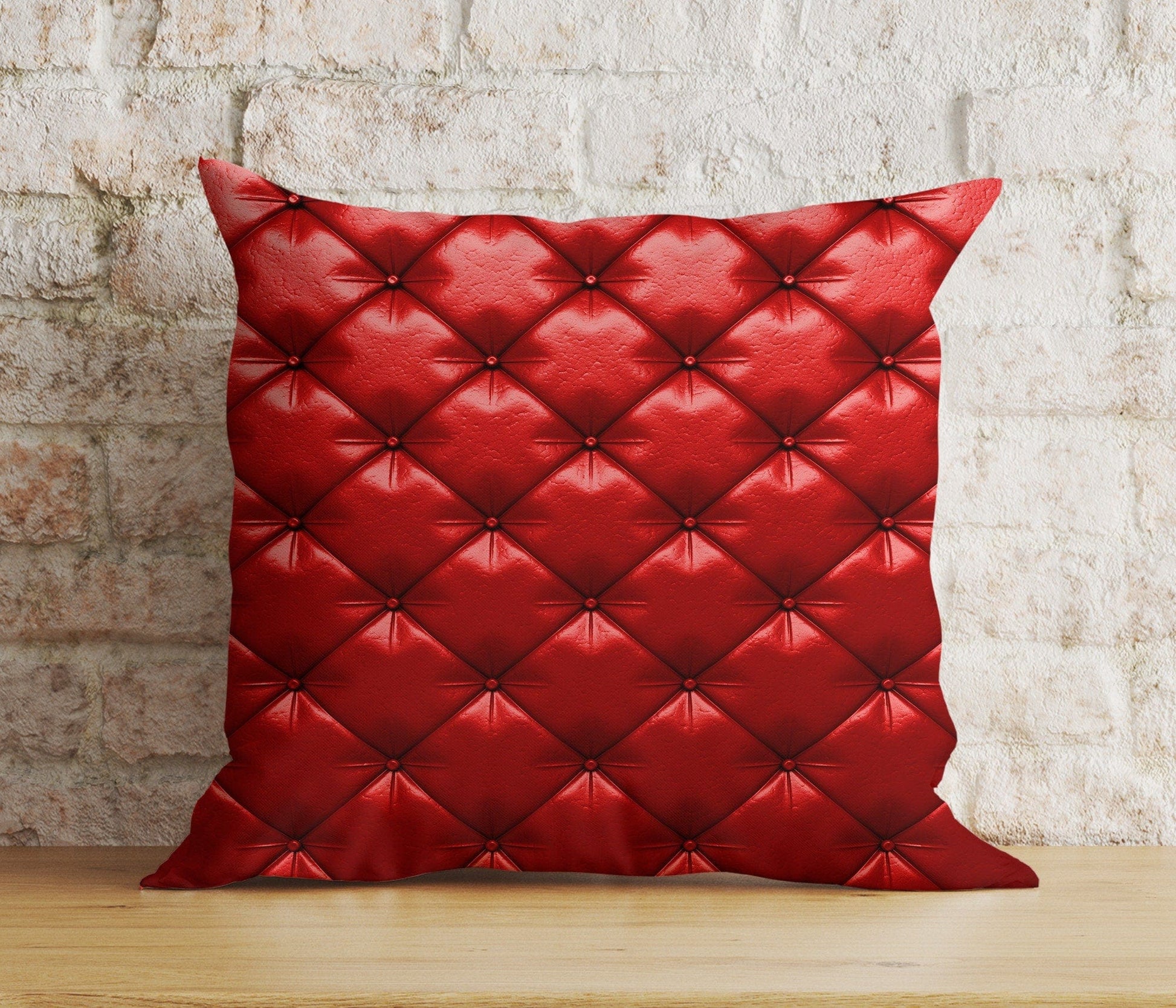 Onay 5 / 12 x 12 inch (30 x 30 cm) Double Side Red&Burgundy Modern Cherry Abstract Floral Cushion Cover