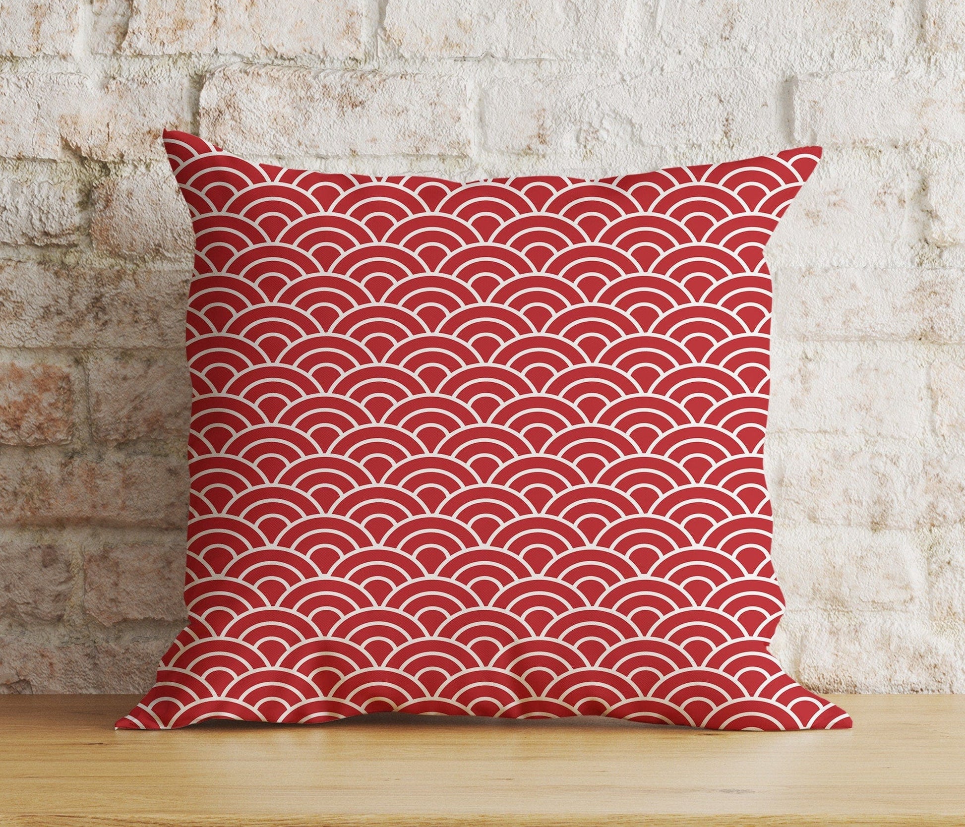 Onay 3 / 12 x 12 inch (30 x 30 cm) Double Side Red&Burgundy Modern Cherry Abstract Floral Cushion Cover