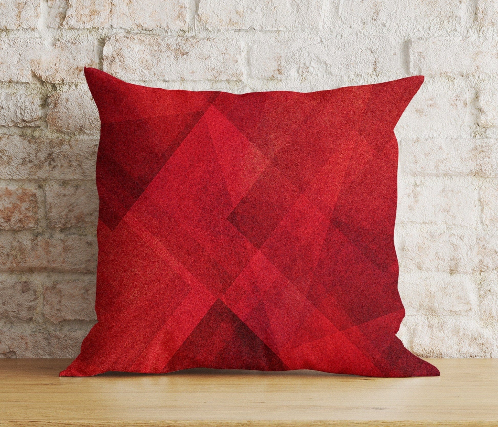 Onay 1 / 12 x 12 inch (30 x 30 cm) Double Side Red&Burgundy Modern Cherry Abstract Floral Cushion Cover