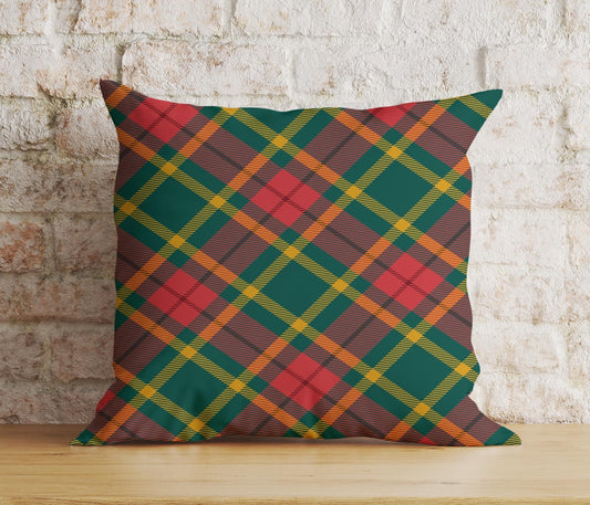 Onay 2 / 12 x 12 inch (30 x 30 cm) Double Side Red Green Plaid Christmas Scottish Style Cushion Cover