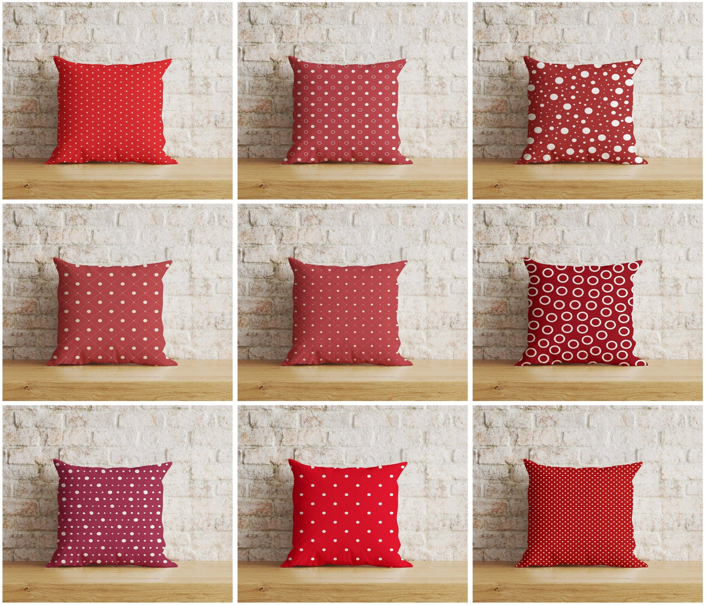 Onay Home Textile Cushion Covers Red Polka Dot Geometric Pattern Home Decor Cushion Covers