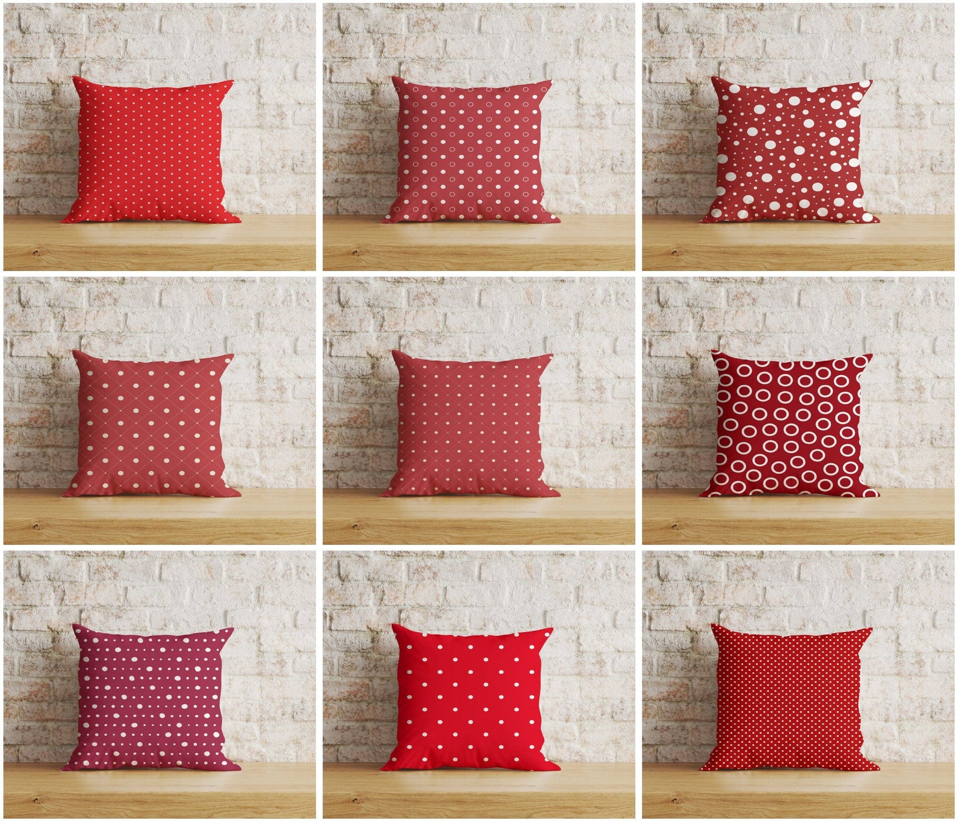 Onay Home Textile Cushion Covers Red Polka Dot Geometric Pattern Home Decor Cushion Covers