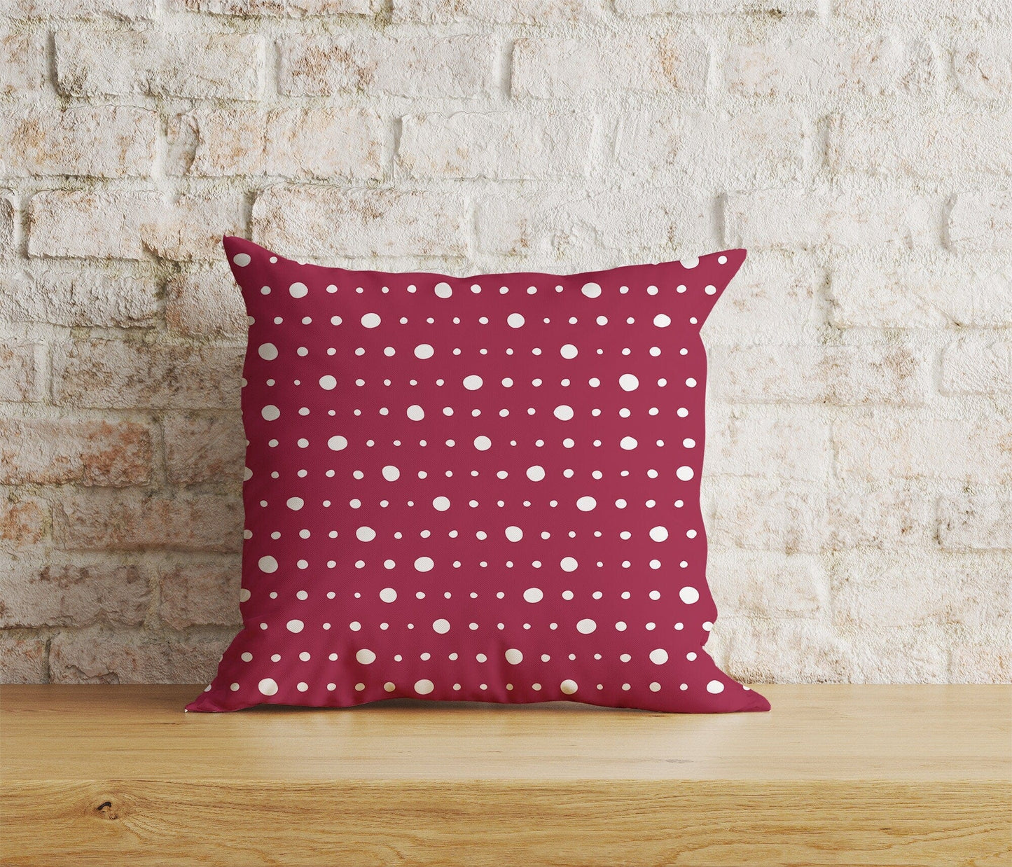 Onay Home Textile Cushion Covers 7 / 12 x 12 inch (30 x 30 cm) Double Side Red Polka Dot Geometric Pattern Home Decor Cushion Covers