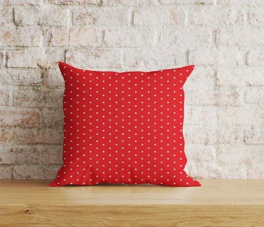 Onay Home Textile Cushion Covers 1 / 12 x 12 inch (30 x 30 cm) Double Side Red Polka Dot Geometric Pattern Home Decor Cushion Covers