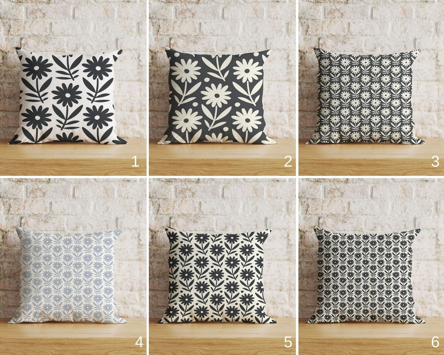 Onay Home Textile Repeat Pattern With Flowers & Leaves Cushion Covers