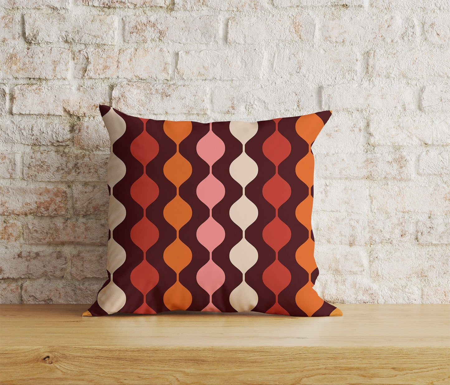 Onay Home Textile Cushion Covers 8 / 12 x 12 inch (30 x 30 cm) Double Side Retro 70s Patterns Cushion Cover Retro Pattern Pillow Cover