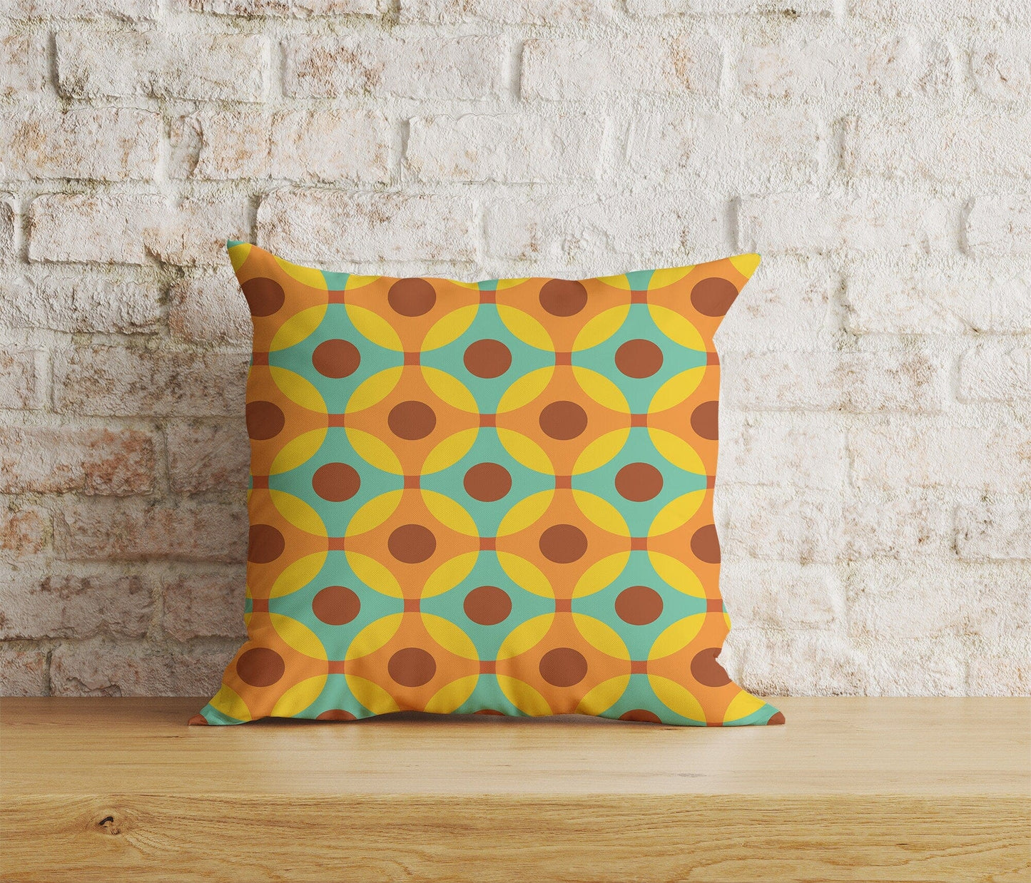 Onay Home Textile Cushion Covers 5 / 12 x 12 inch (30 x 30 cm) Double Side Retro 70s Patterns Cushion Cover Retro Pattern Pillow Cover