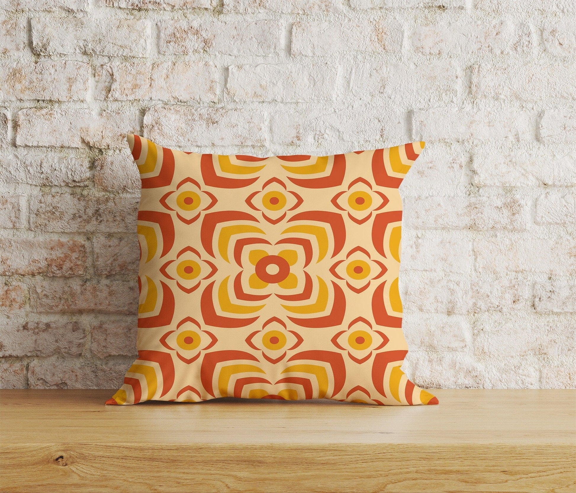 Onay Home Textile Cushion Covers 3 / 12 x 12 inch (30 x 30 cm) Double Side Retro 70s Patterns Cushion Cover Retro Pattern Pillow Cover