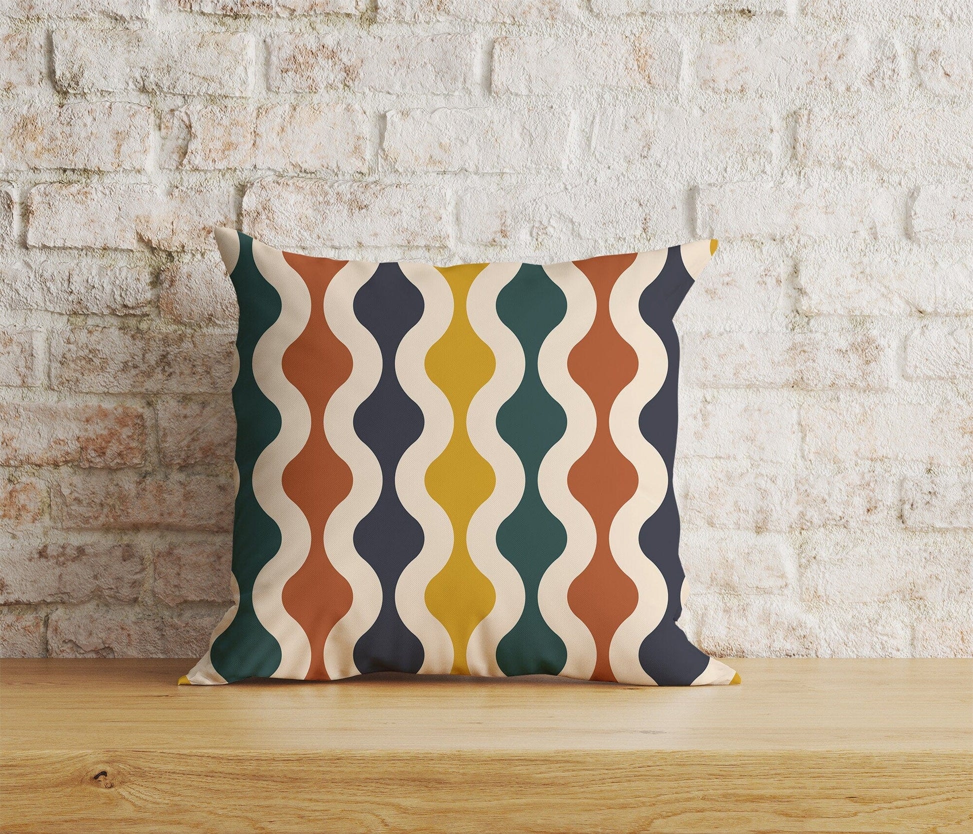 Onay Home Textile Cushion Covers 1 / 12 x 12 inch (30 x 30 cm) Double Side Retro 70s Patterns Cushion Cover Retro Pattern Pillow Cover